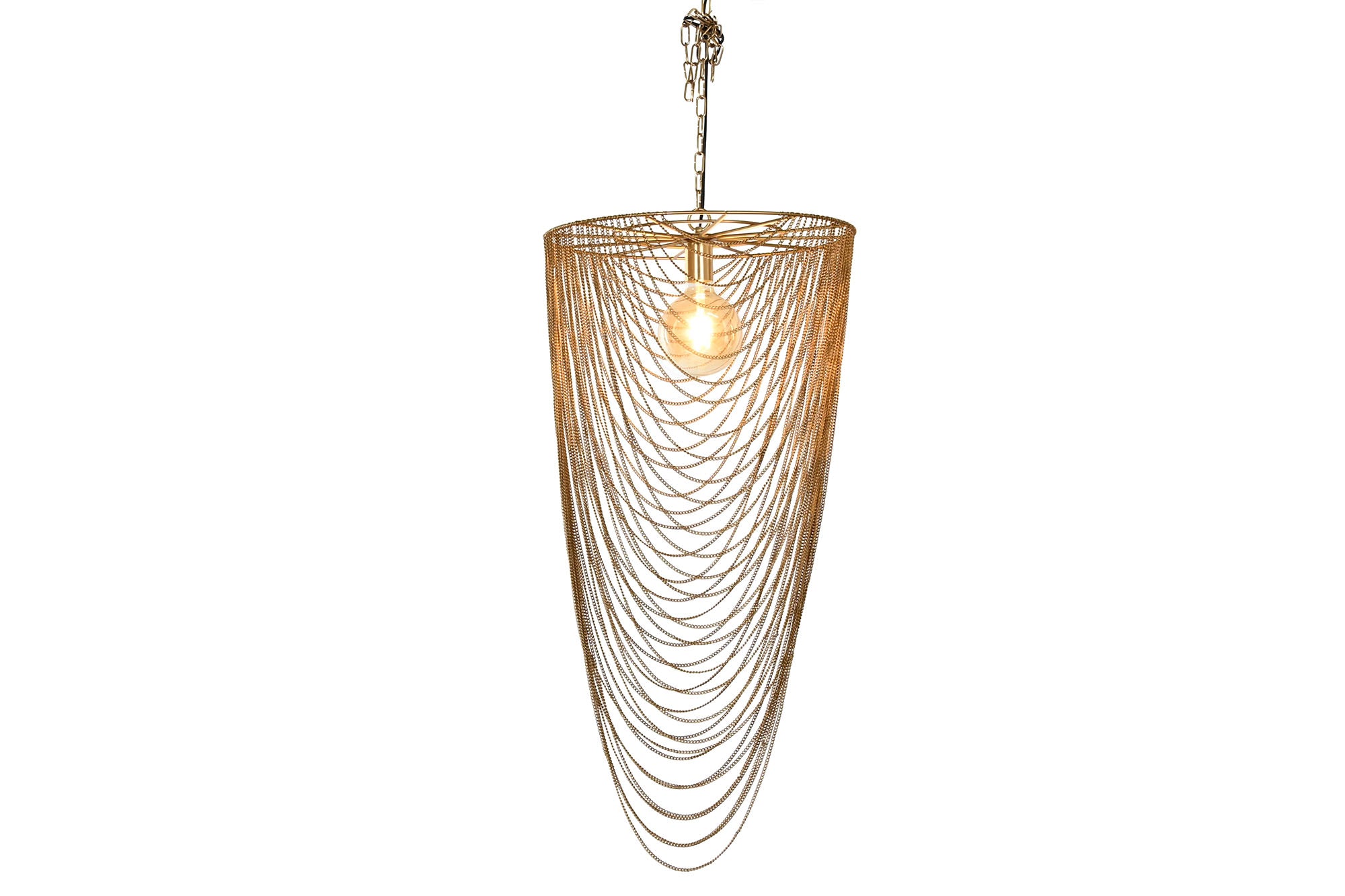 Lampara Techo Hierro 46X46X98 Cadenas Envejecido