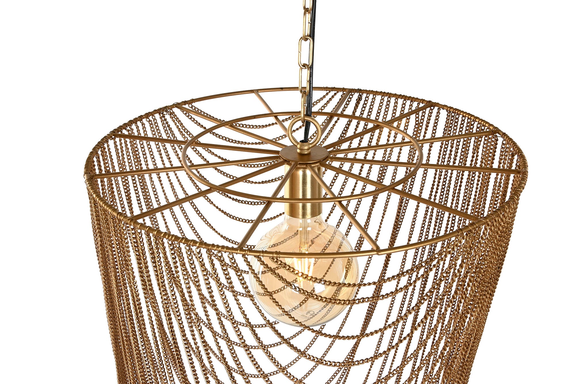 Lampara Techo Hierro 46X46X98 Cadenas Envejecido