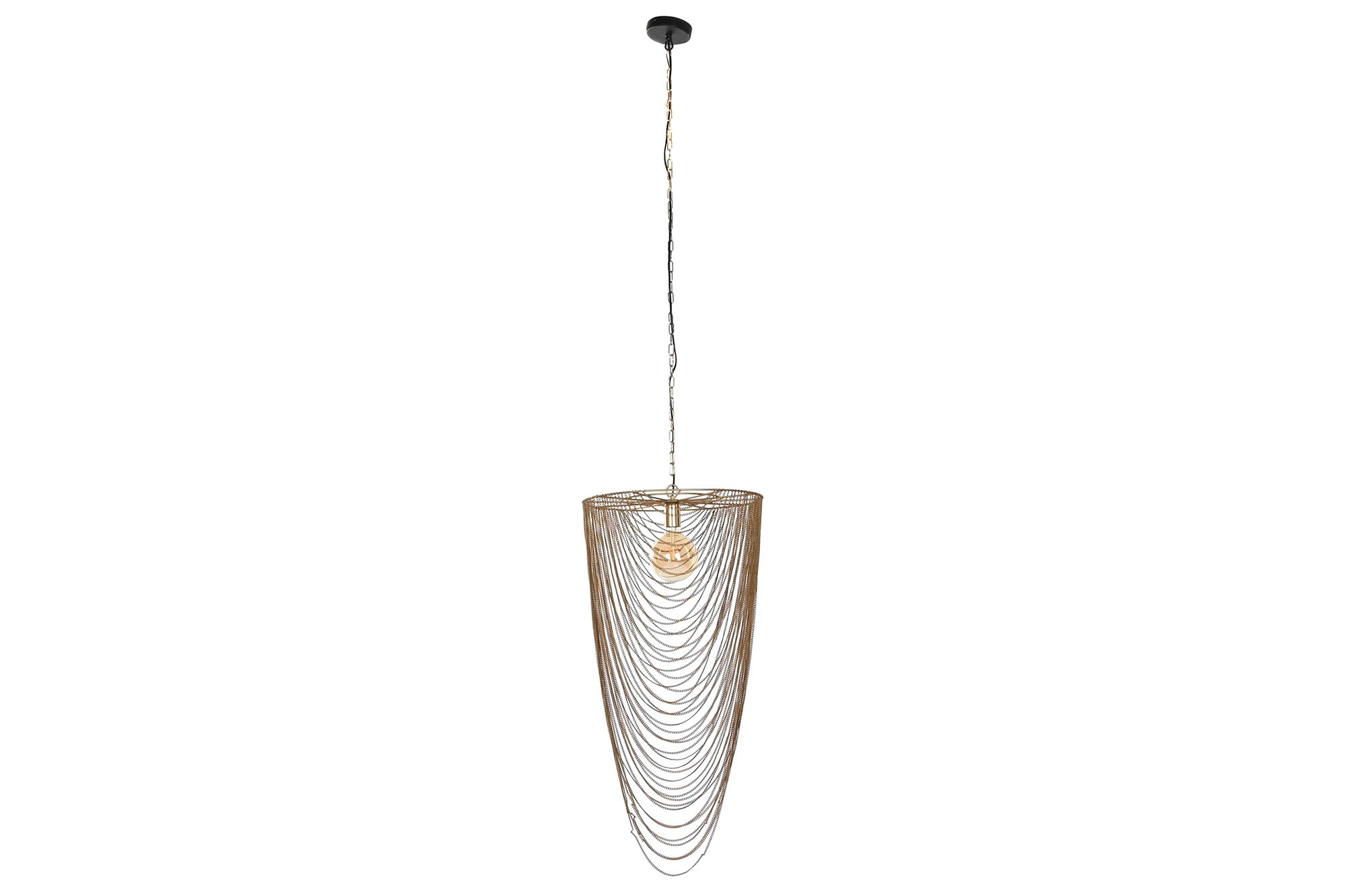 Lampara Techo Hierro 46X46X98 Cadenas Envejecido
