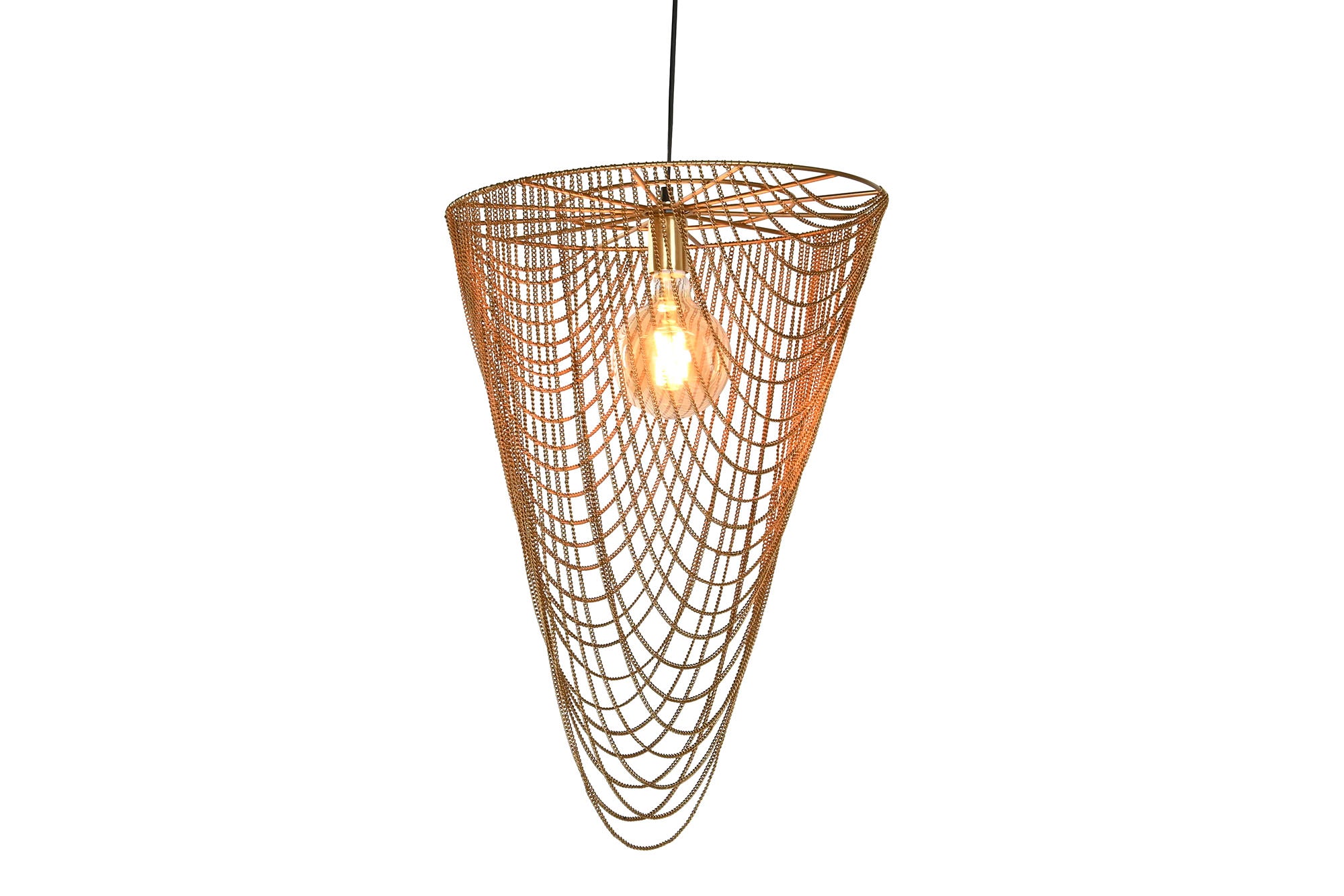 Lampara Techo Hierro 46X46X69 Cadenas Envejecido