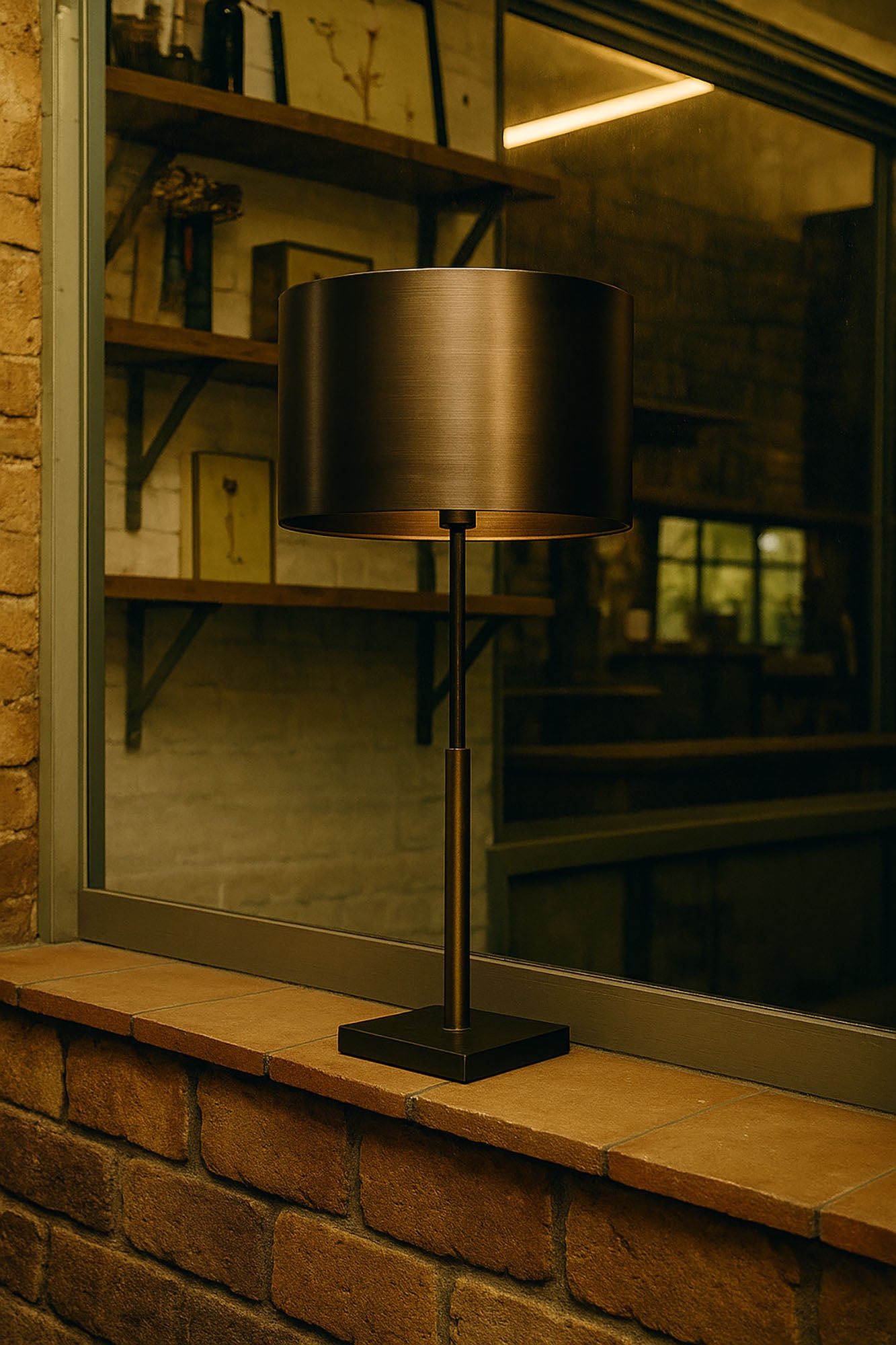 Luminária de Mesa em Aço Patinado 40X40X80 Bronze