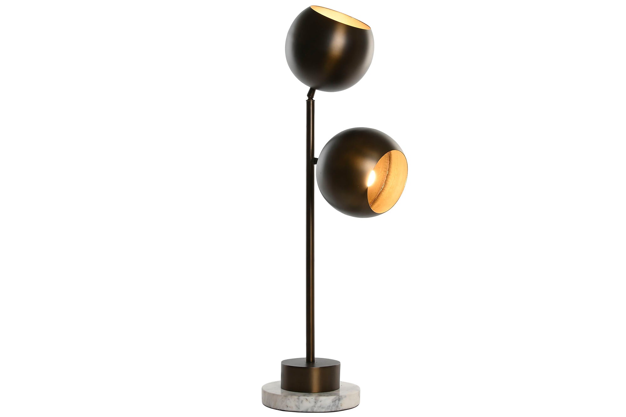 Luminária de Mesa Aço Mármore 20X27X80 Cobre