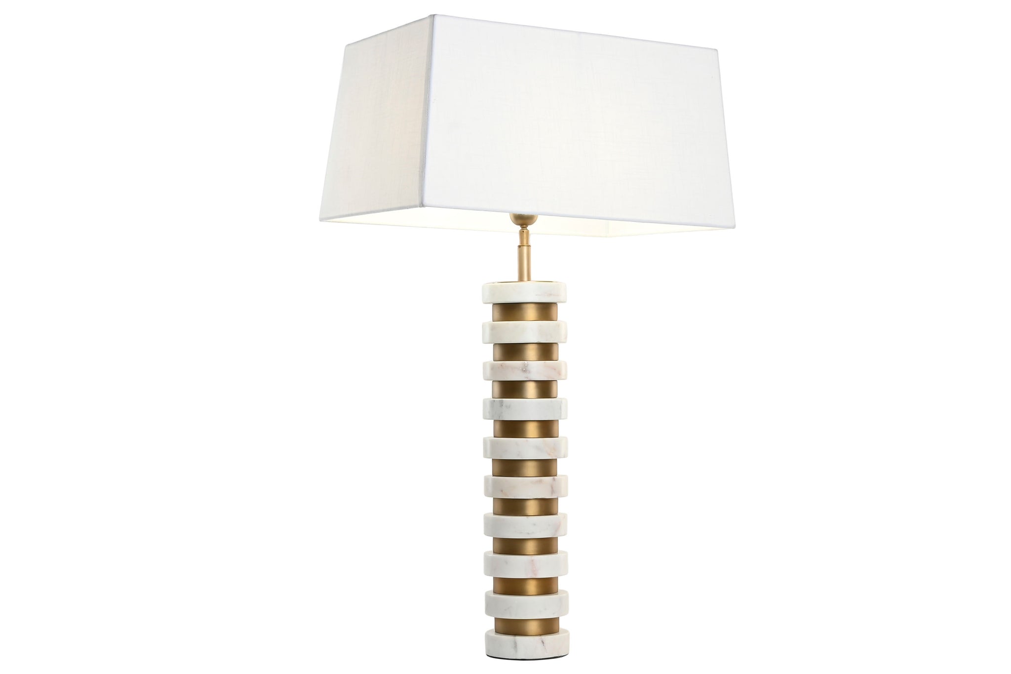 Luminária de Mesa em Aço Mármore 30X50X98 Dourado