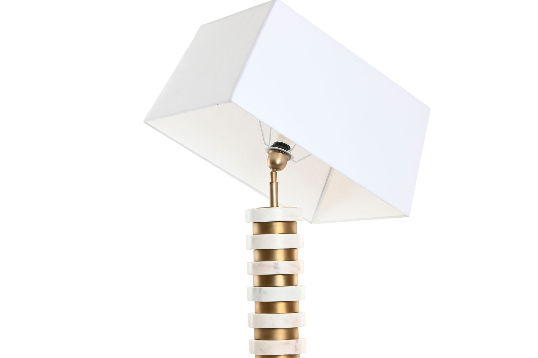 Luminária de Mesa em Aço Mármore 30X50X98 Dourado