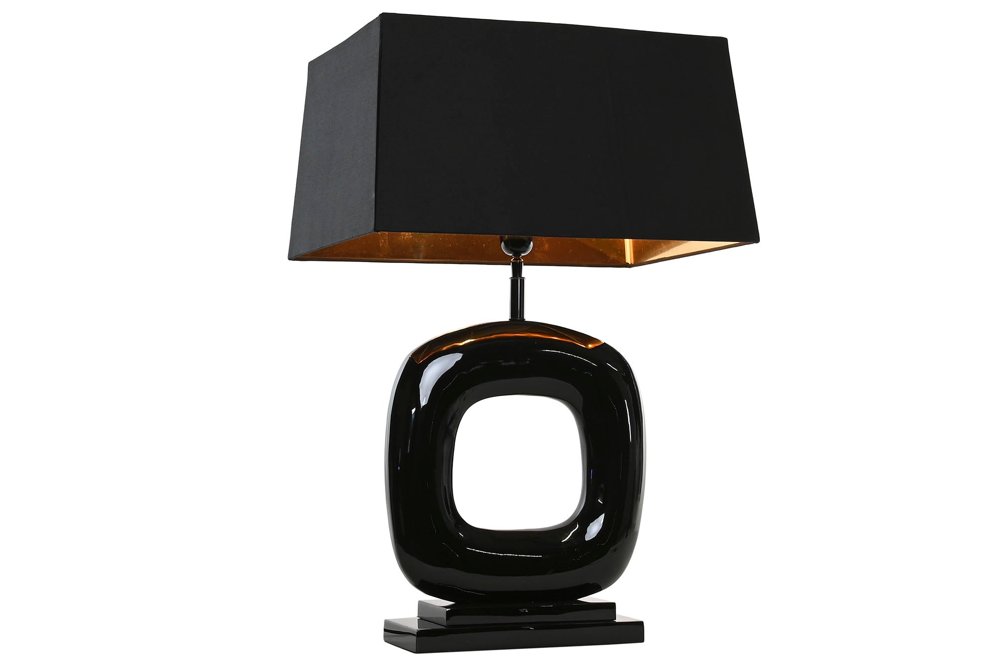 Luminária de Mesa em Aço Patinado 50X35X75 Preto