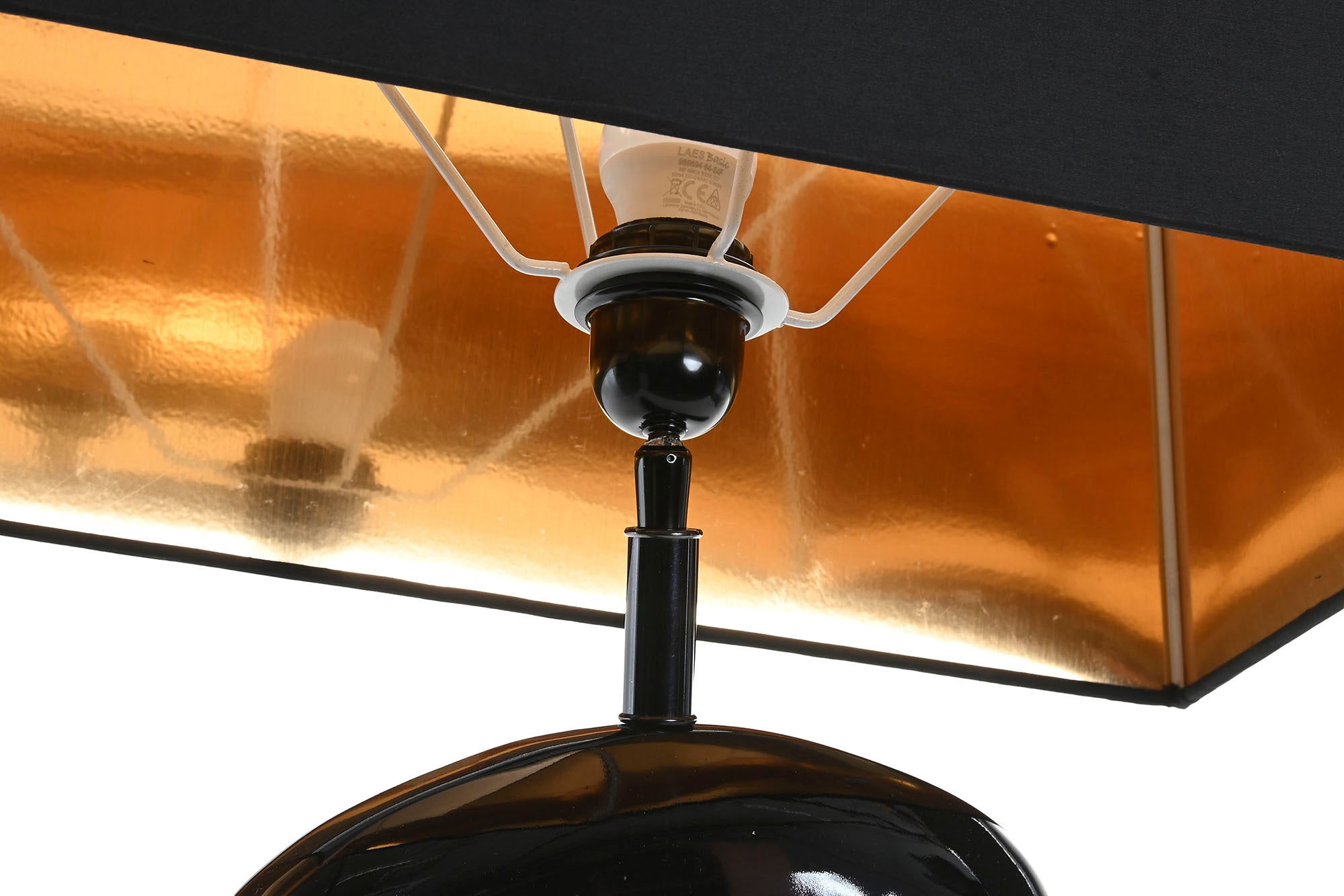 Luminária de Mesa em Aço Patinado 50X35X75 Preto