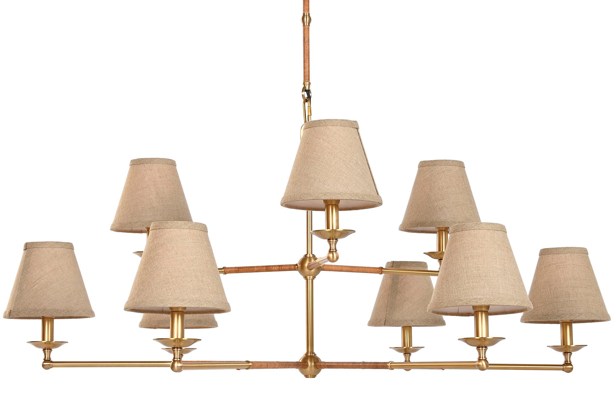 Brass Rattan Ceiling Lamp 92X92X132 Gold