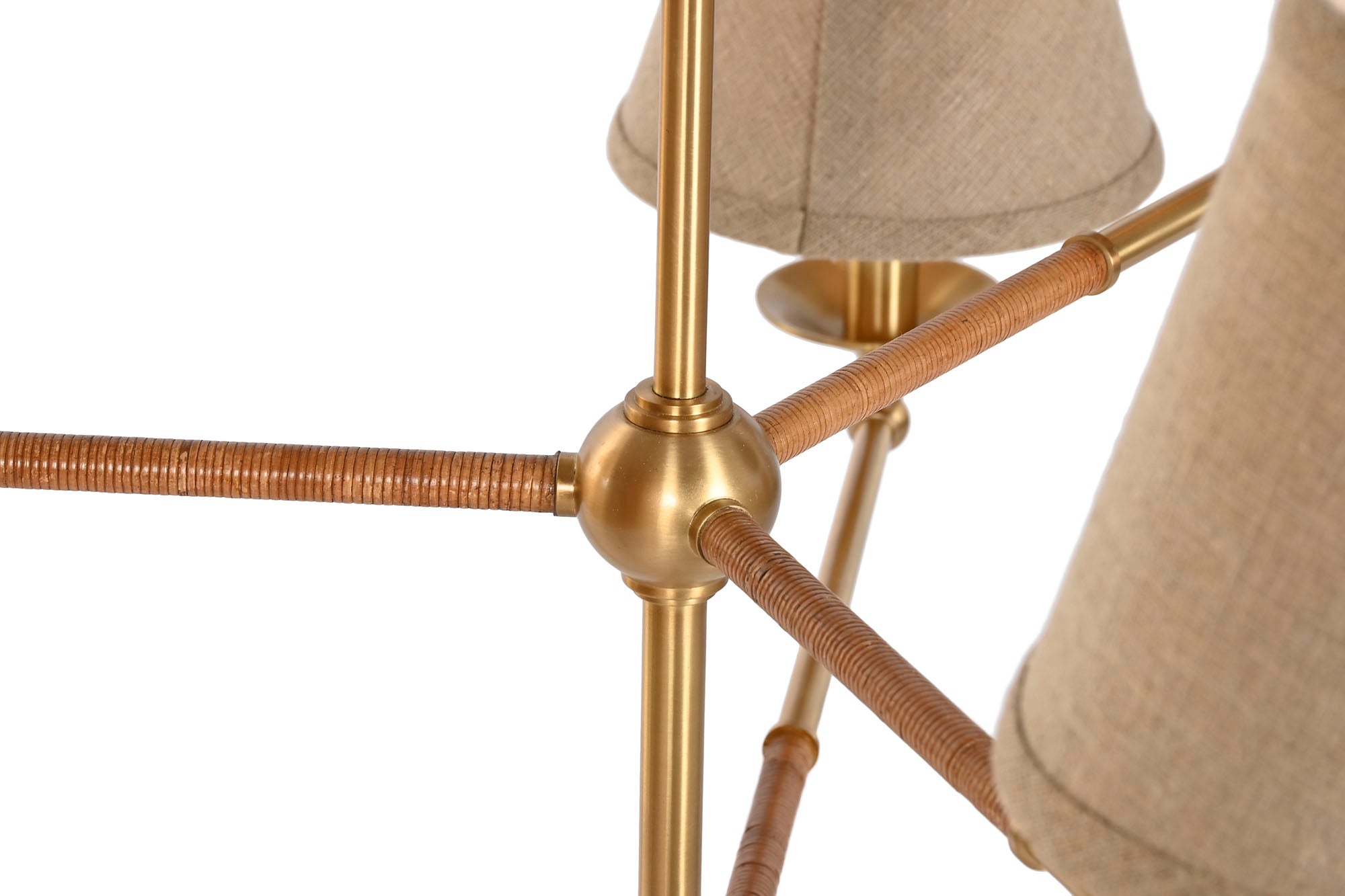 Brass Rattan Ceiling Lamp 92X92X132 Gold