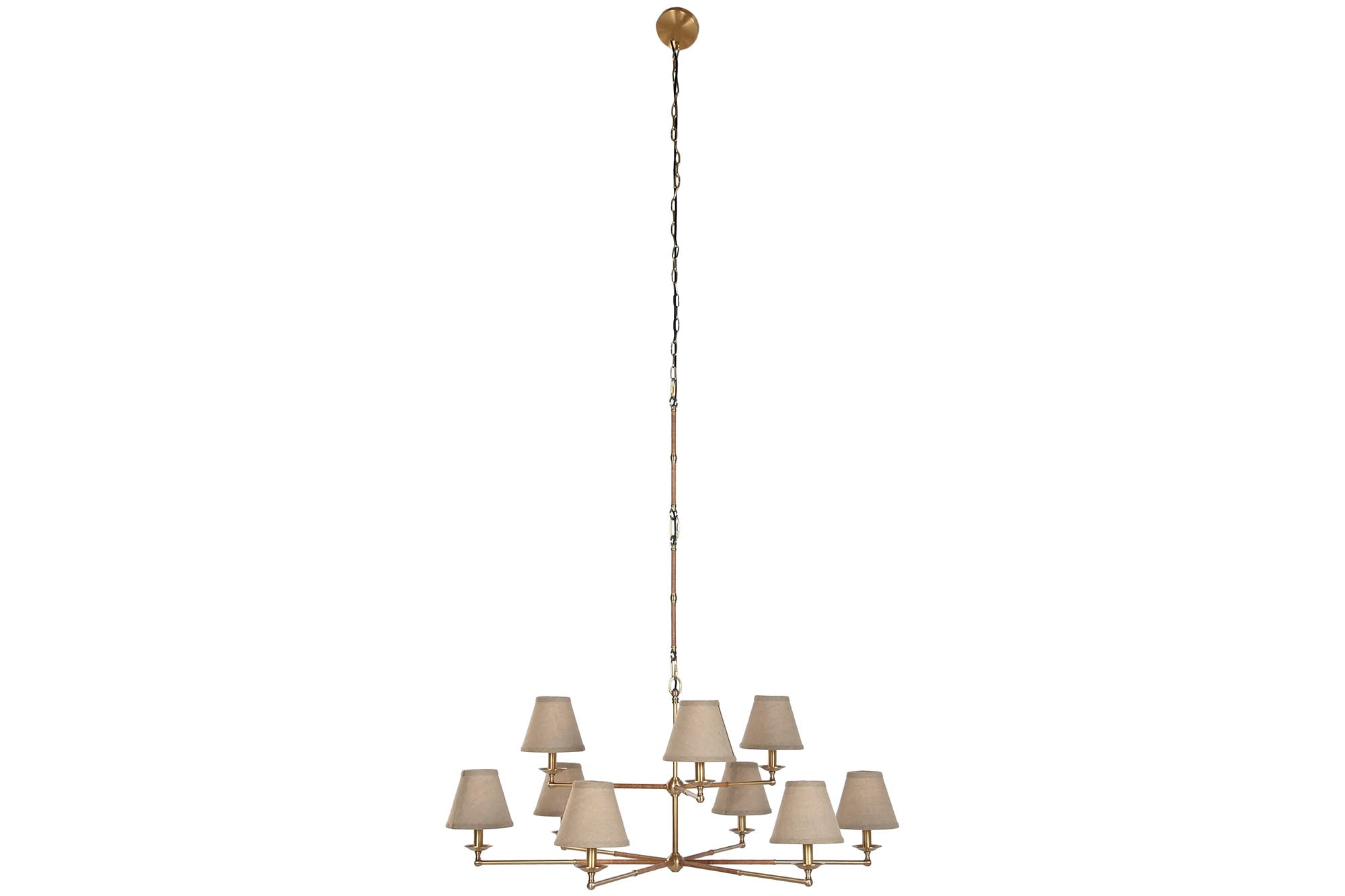 Brass Rattan Ceiling Lamp 92X92X132 Gold