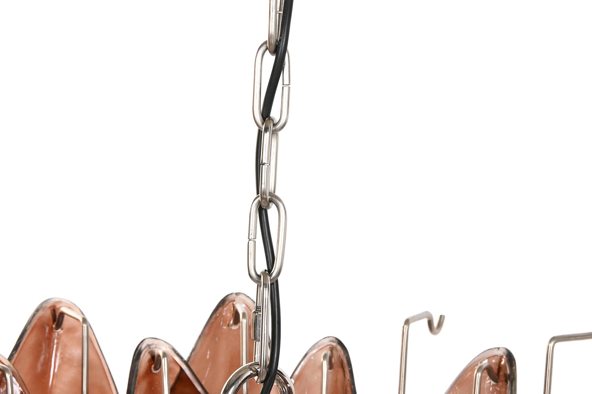 Luminária de teto de cristal de aço 80x80x80 prata