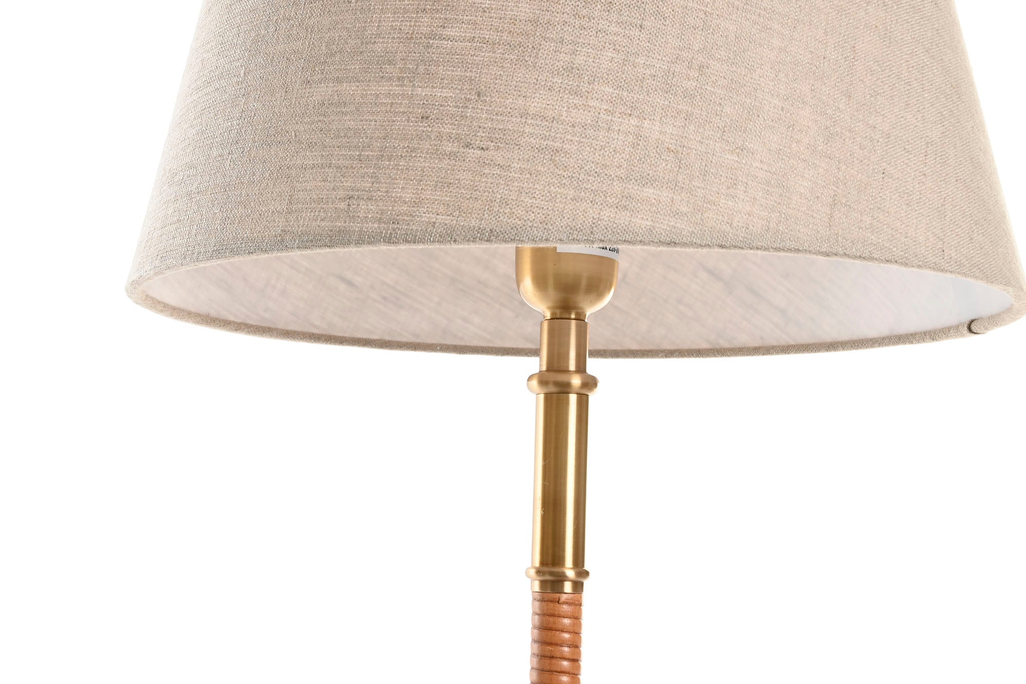 Luminária de mesa em rattan e latão 35x35x80 natural