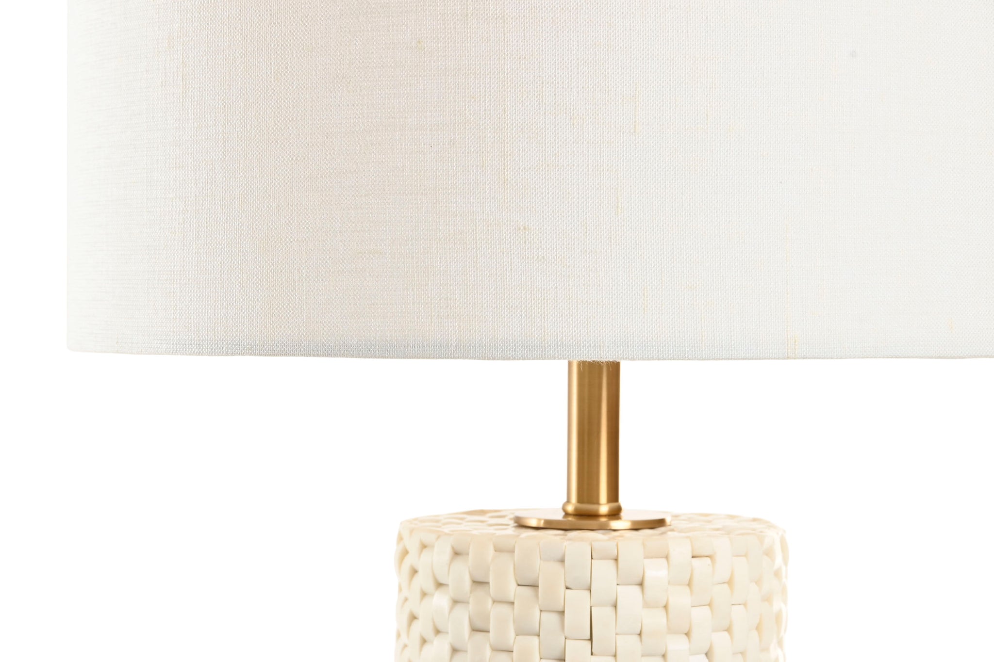 Lampara Sobremesa Laton Hueso 36X36X46 Blanco