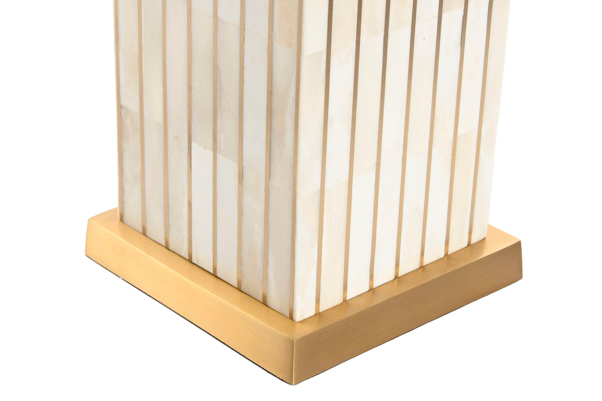 Lampara Sobremesa Laton Hueso 40,5X40,5X54 Beige