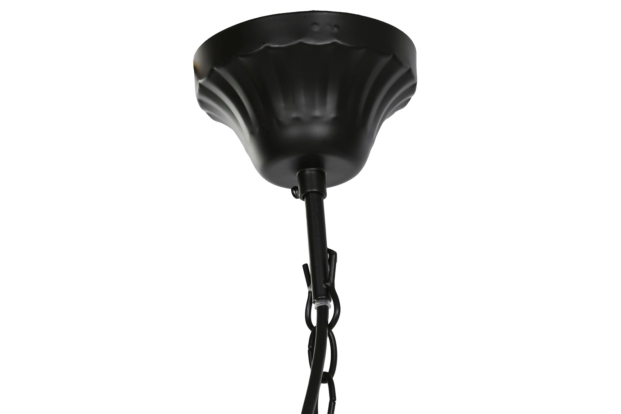 Luminária de teto de metal 54x54x46 12 braços preta