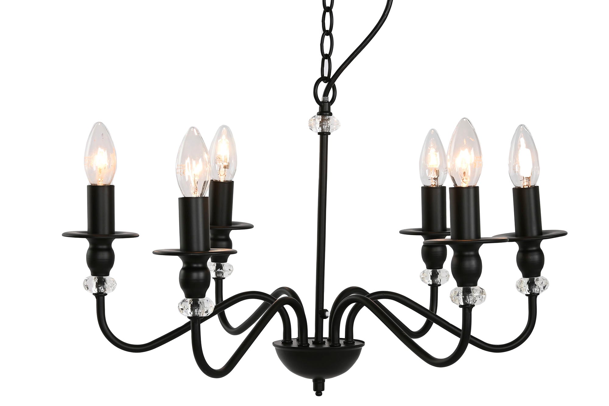 Lampara Techo Metal 54X54X46 6 Brazos Negro