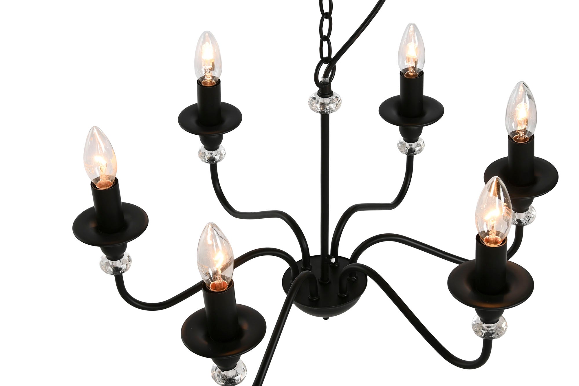 Lampara Techo Metal 54X54X46 6 Brazos Negro
