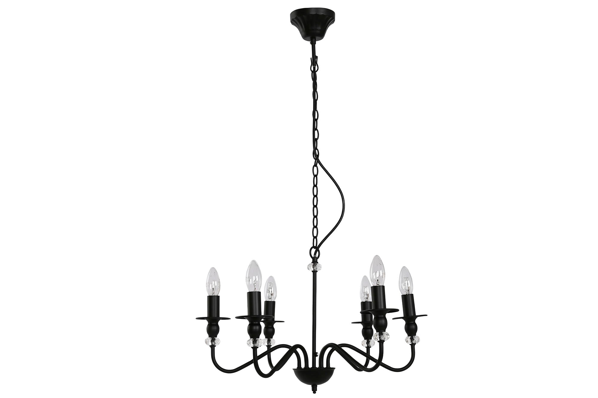 Lampara Techo Metal 54X54X46 6 Brazos Negro