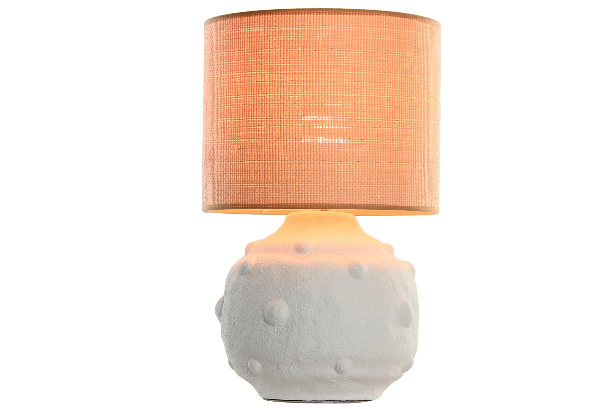 Lampara Sobremesa Ceramica Fibra 30X30X48 Blanco