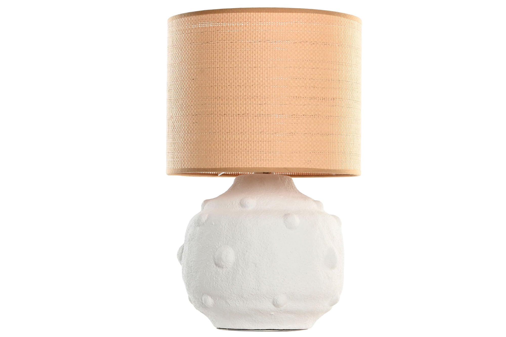 Lampara Sobremesa Ceramica Fibra 30X30X48 Blanco