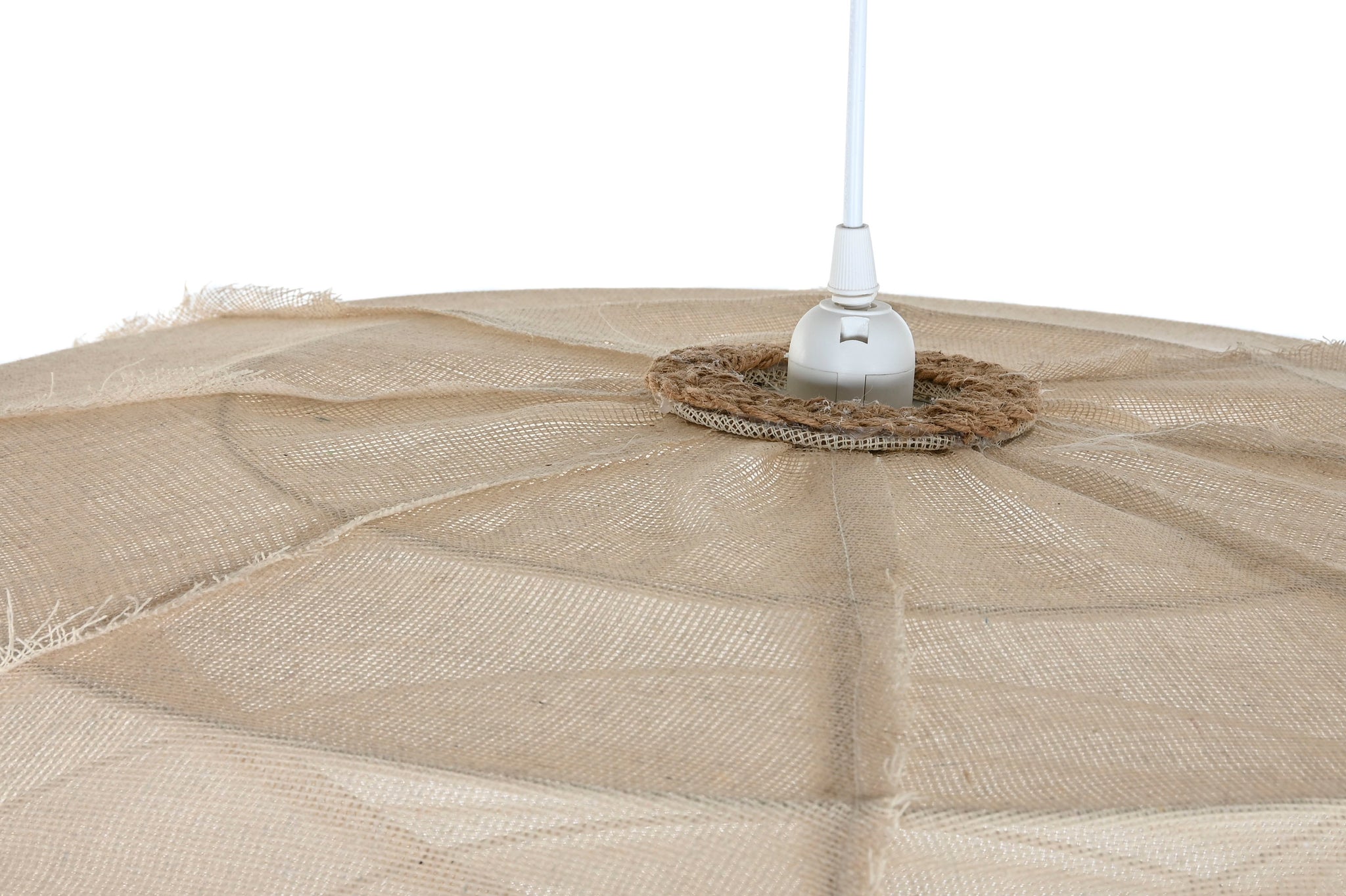 Lampara Techo Lino Cuerda 80X80X20 Natural Crudo