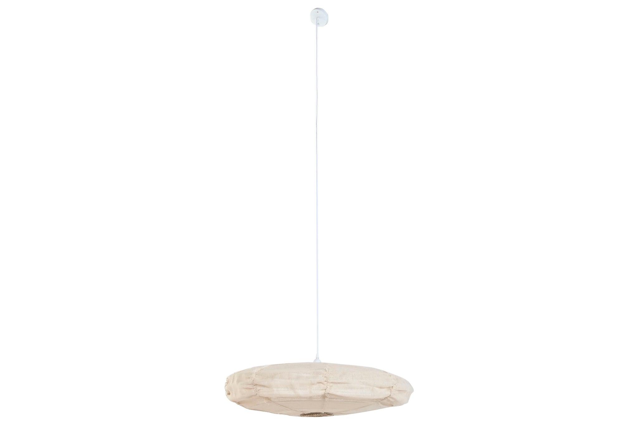 Lampara Techo Lino Cuerda 80X80X20 Natural Crudo