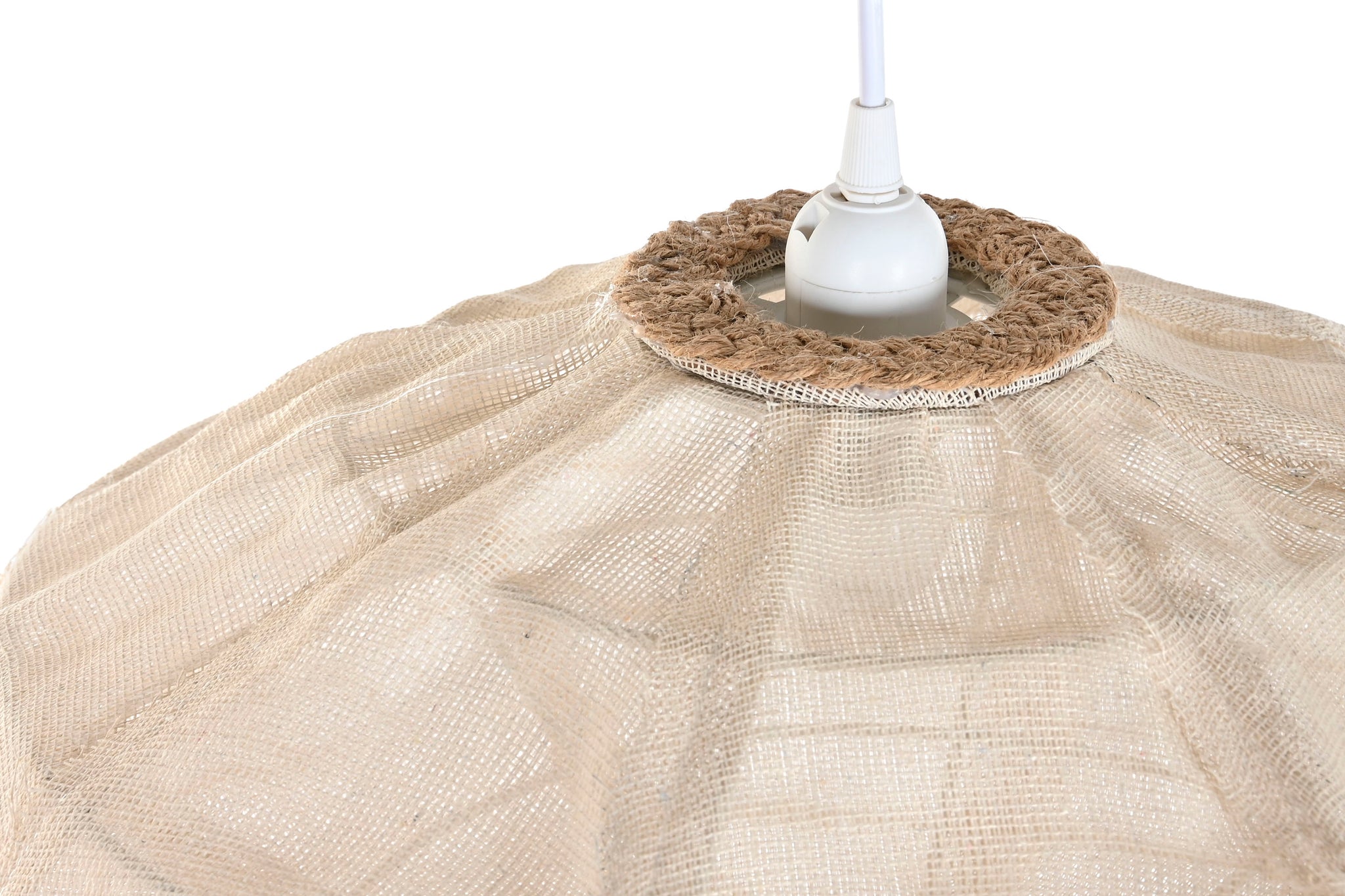 Lampara Techo Lino Cuerda 45X45X20 Natural Crudo