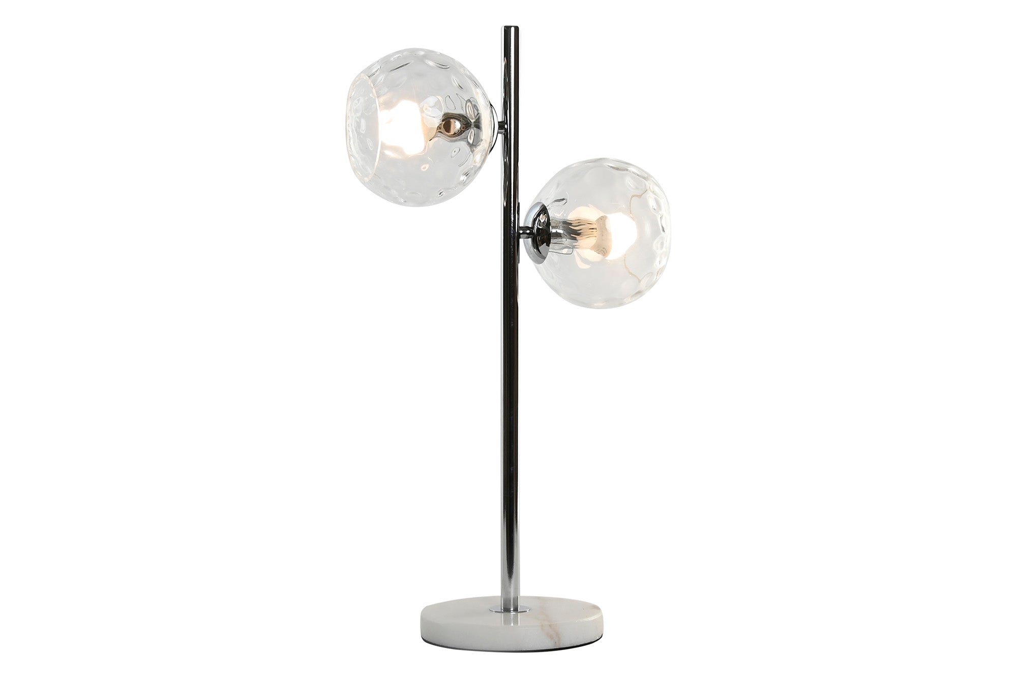 Lampara Sobremesa Hierro Cristal 32X18X60 2 Bolas