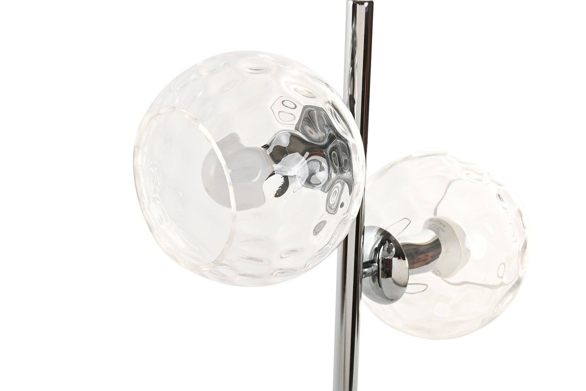 Lampara Sobremesa Hierro Cristal 32X18X60 2 Bolas