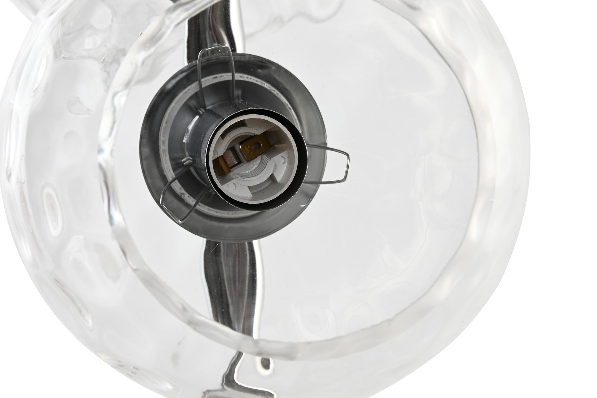 Lampara Sobremesa Hierro Cristal 32X18X60 2 Bolas