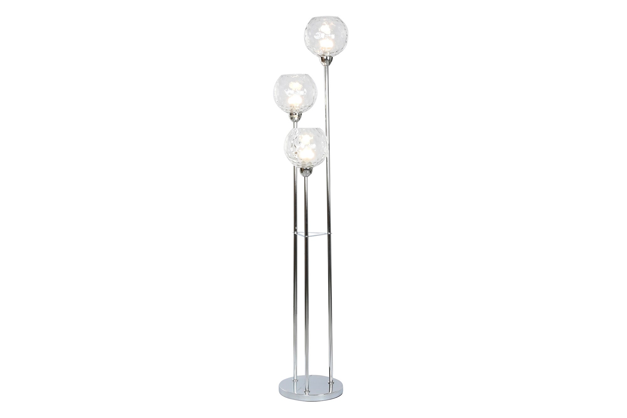 Lampara Pie Hierro Cristal 30X30X172 3 Bolas