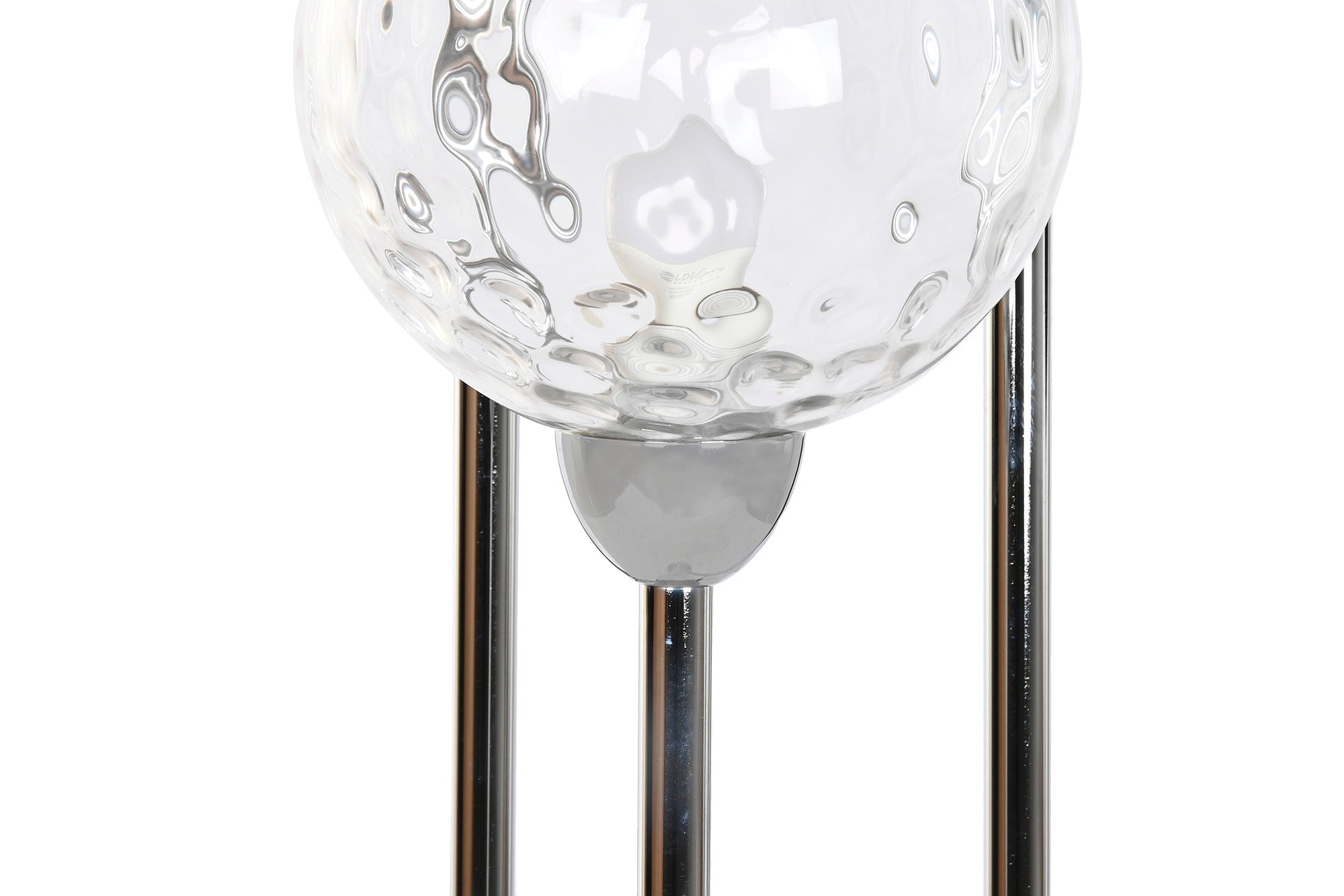Lampara Pie Hierro Cristal 30X30X172 3 Bolas