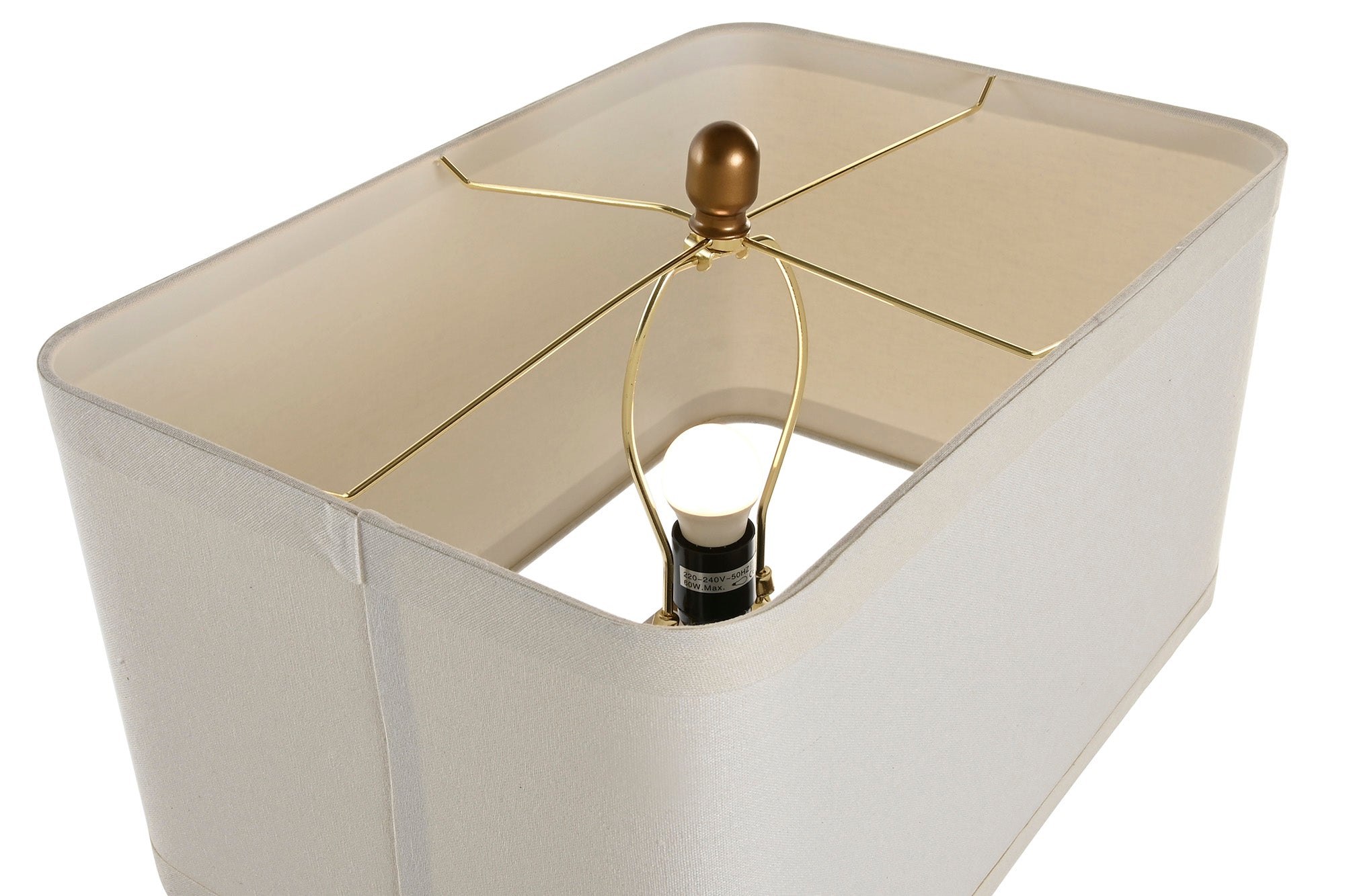 Lampara Sobremesa Cuero Lino 48X33X83 Trenzado
