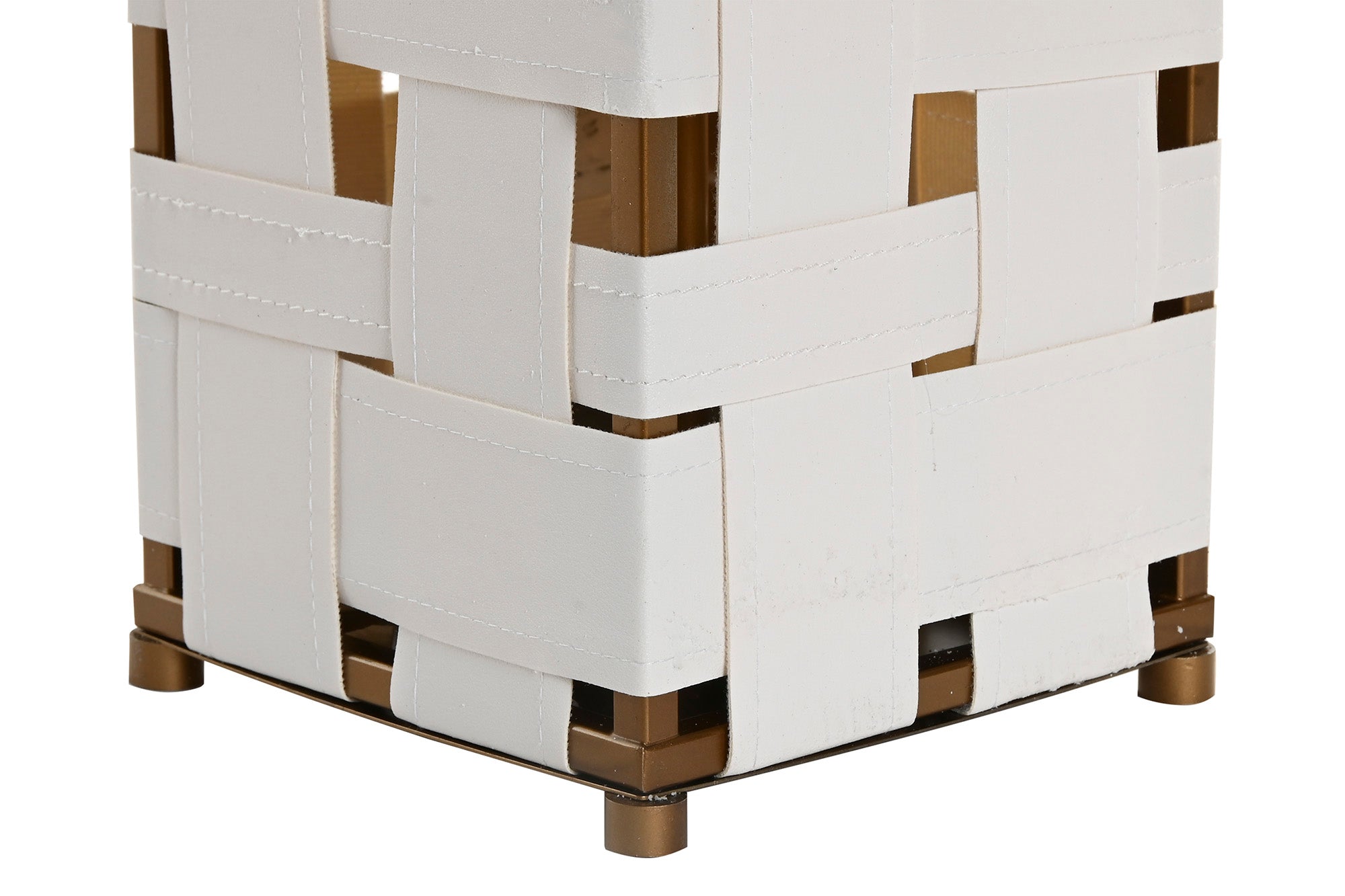 Lampara Sobremesa Cuero Lino 48X33X83 Trenzado