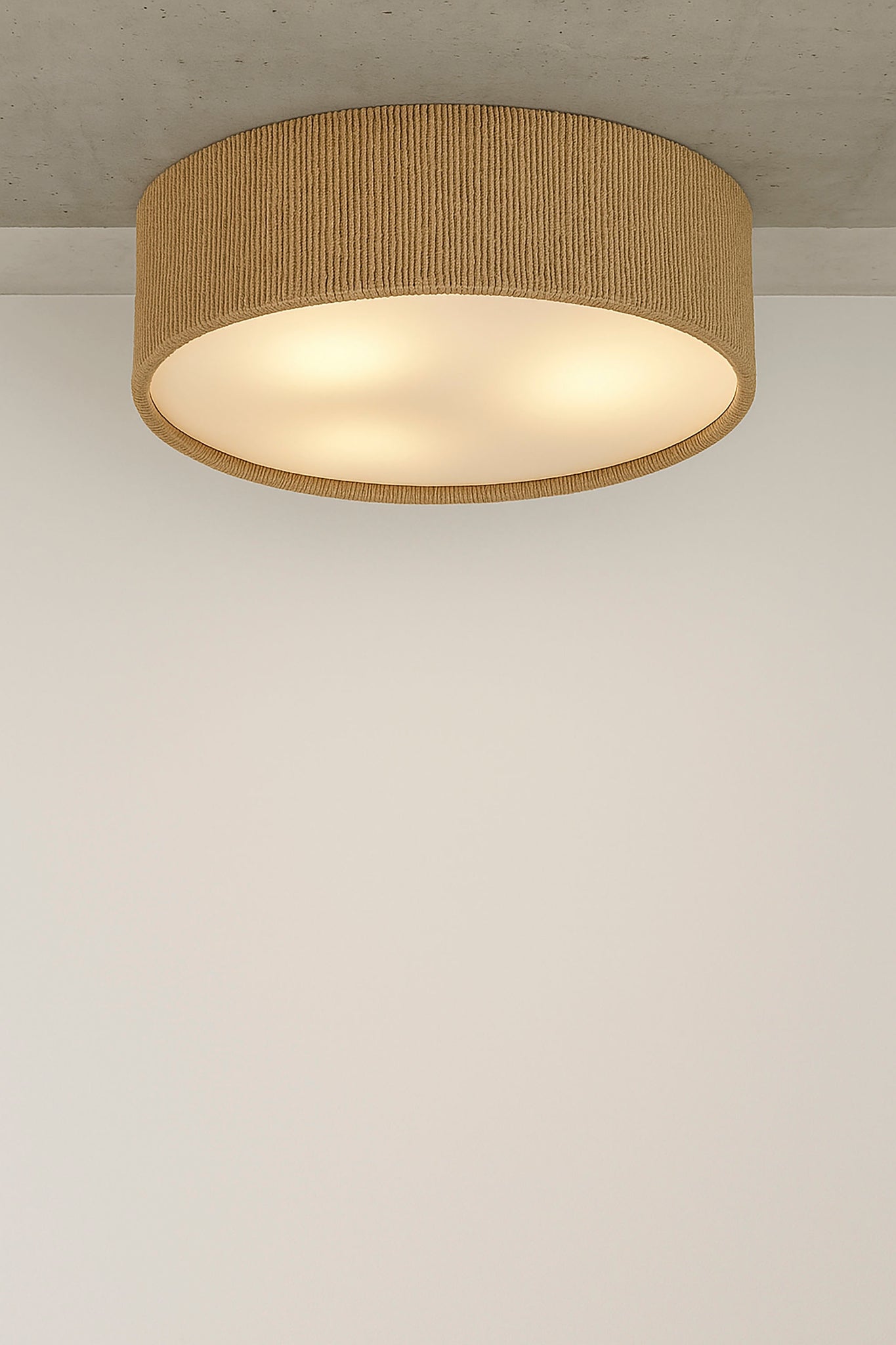 Lampara Techo Cuerda Pp 62X62X15 Plafon Natural