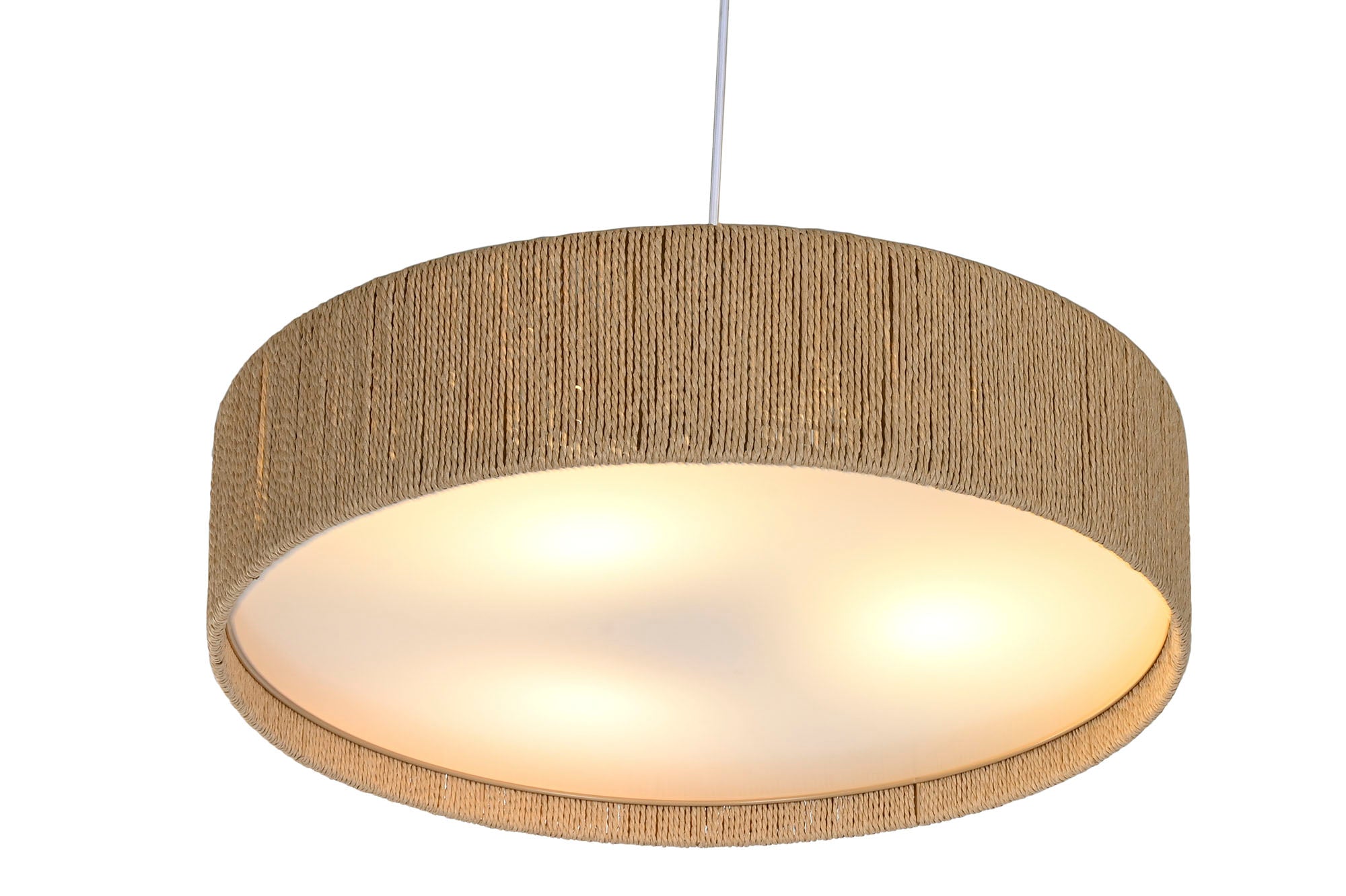 Lampara Techo Cuerda Pp 62X62X15 Plafon Natural
