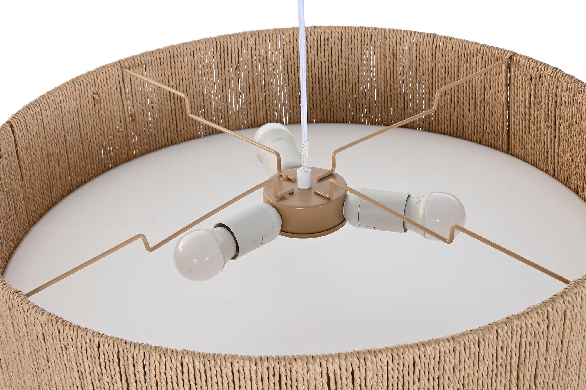 Lampara Techo Cuerda Pp 62X62X15 Plafon Natural