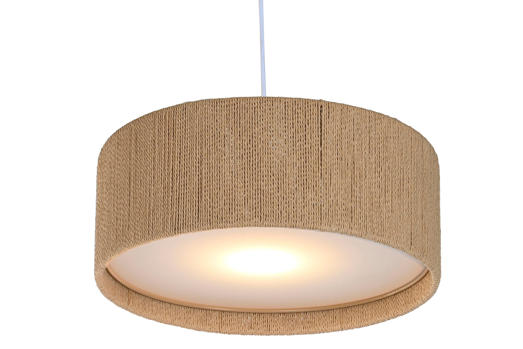 Lampara Techo Cuerda Pp 40X40X15,5 Natural Marron
