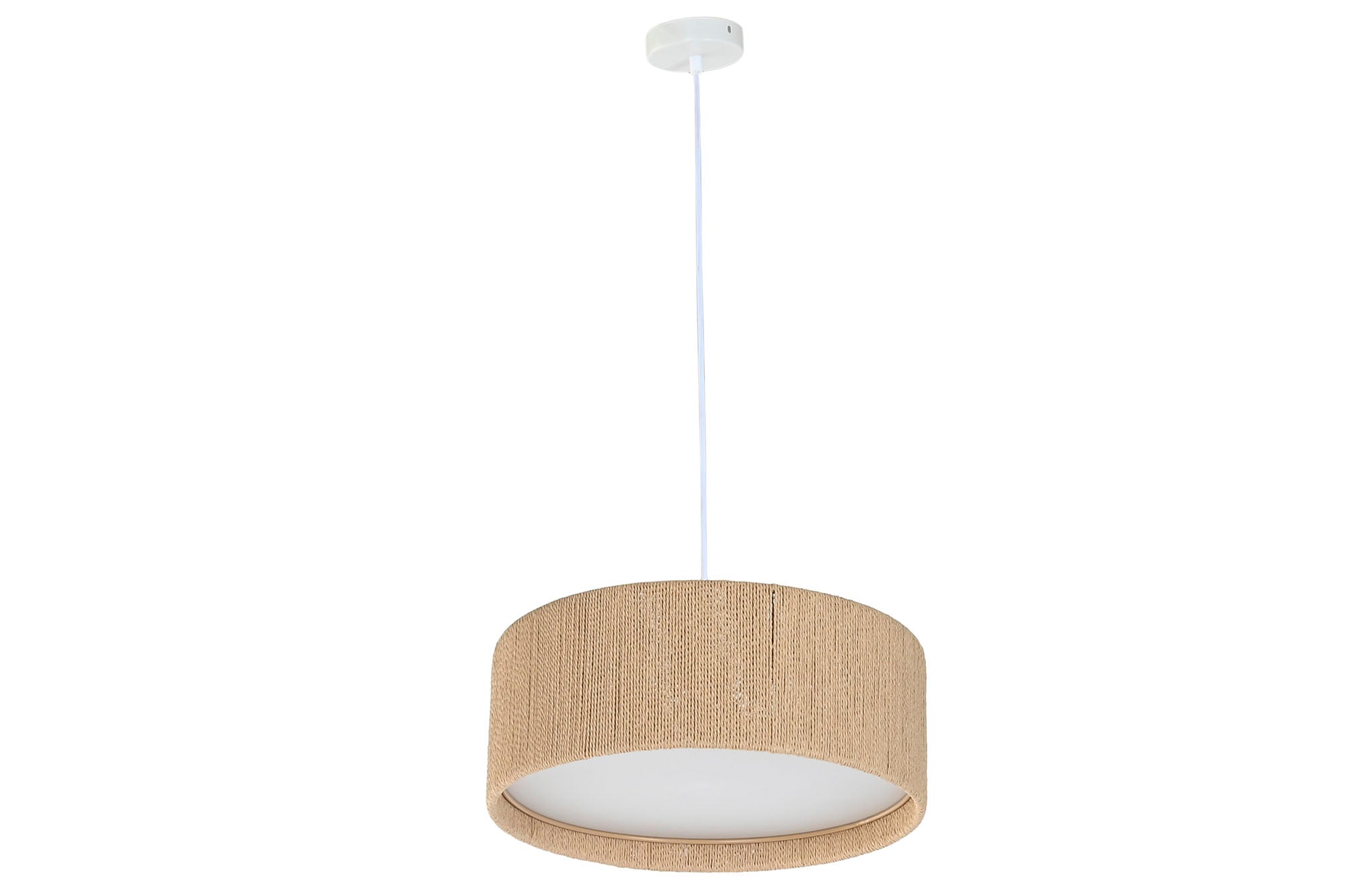Lampara Techo Cuerda Pp 40X40X15,5 Natural Marron