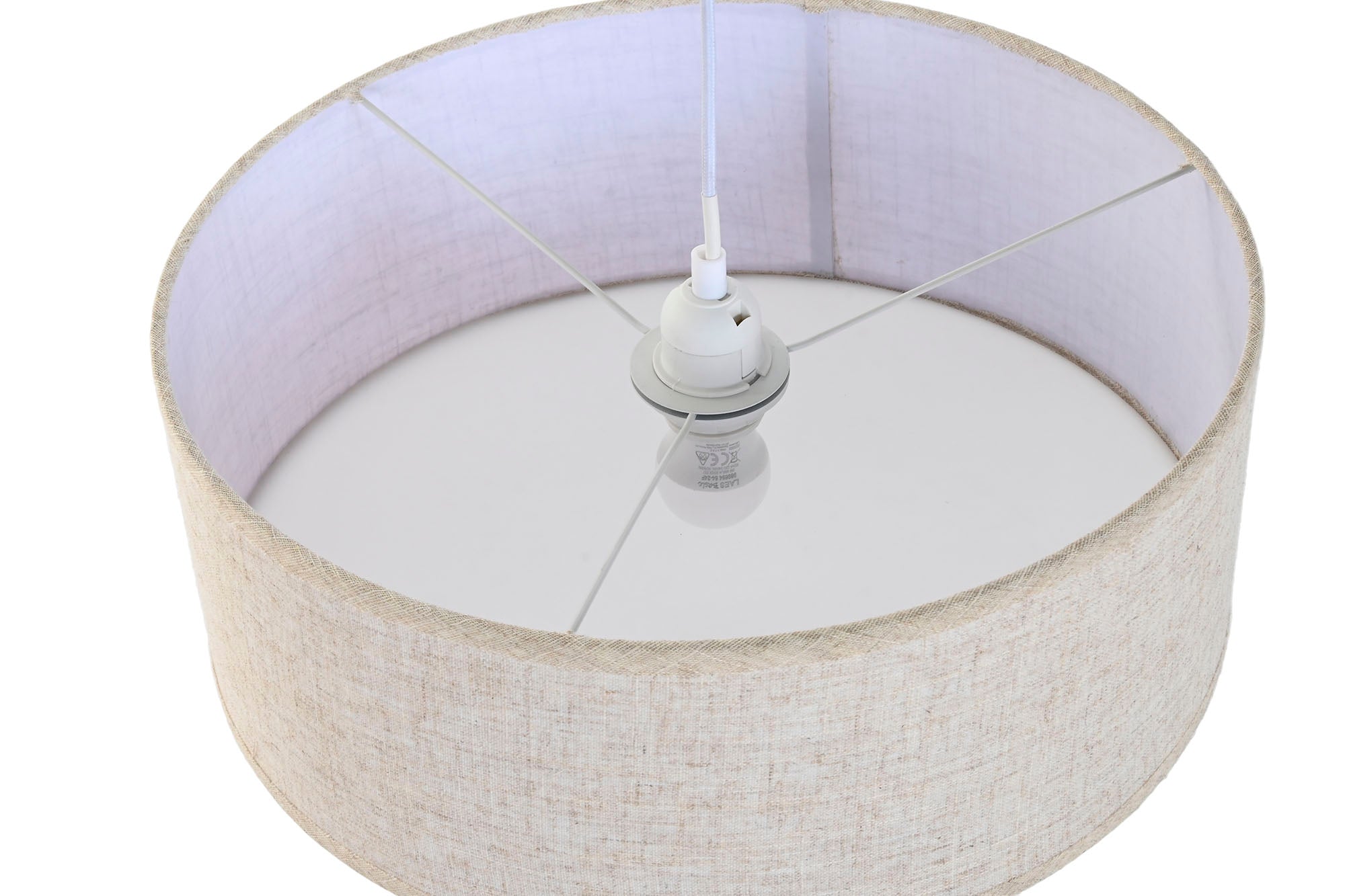 Lampara Techo Lino Pp 40X40X15 Crudo