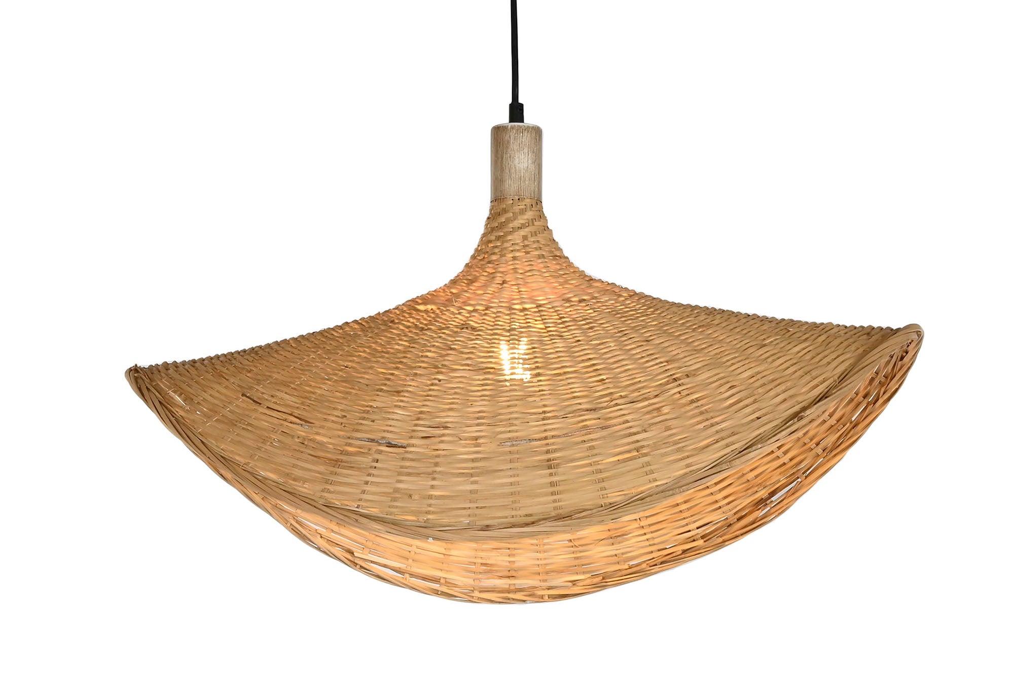 Lampara Techo Ratan 65X47X35 Sombrero Natural