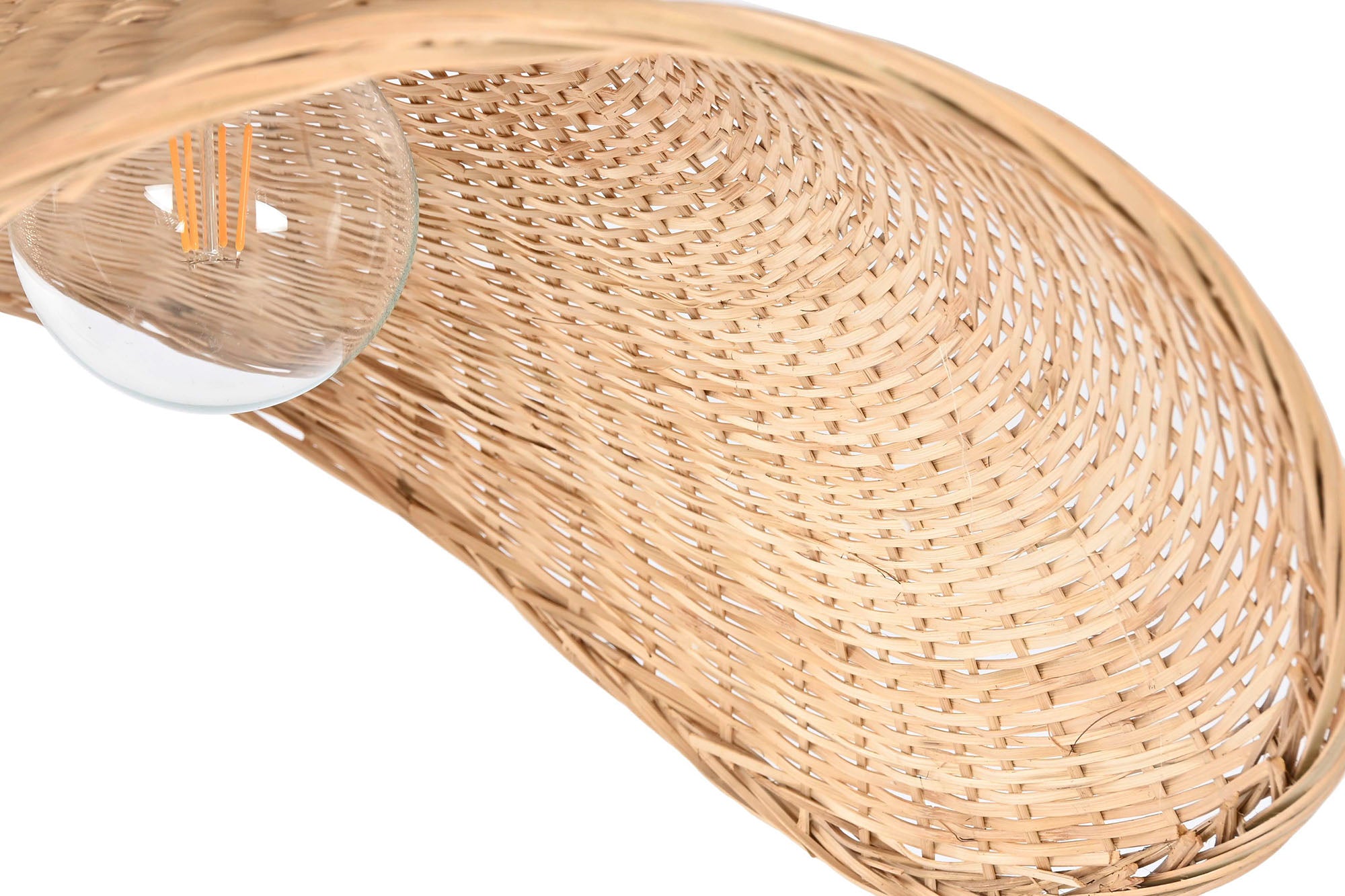 Lampara Techo Ratan 65X47X35 Sombrero Natural