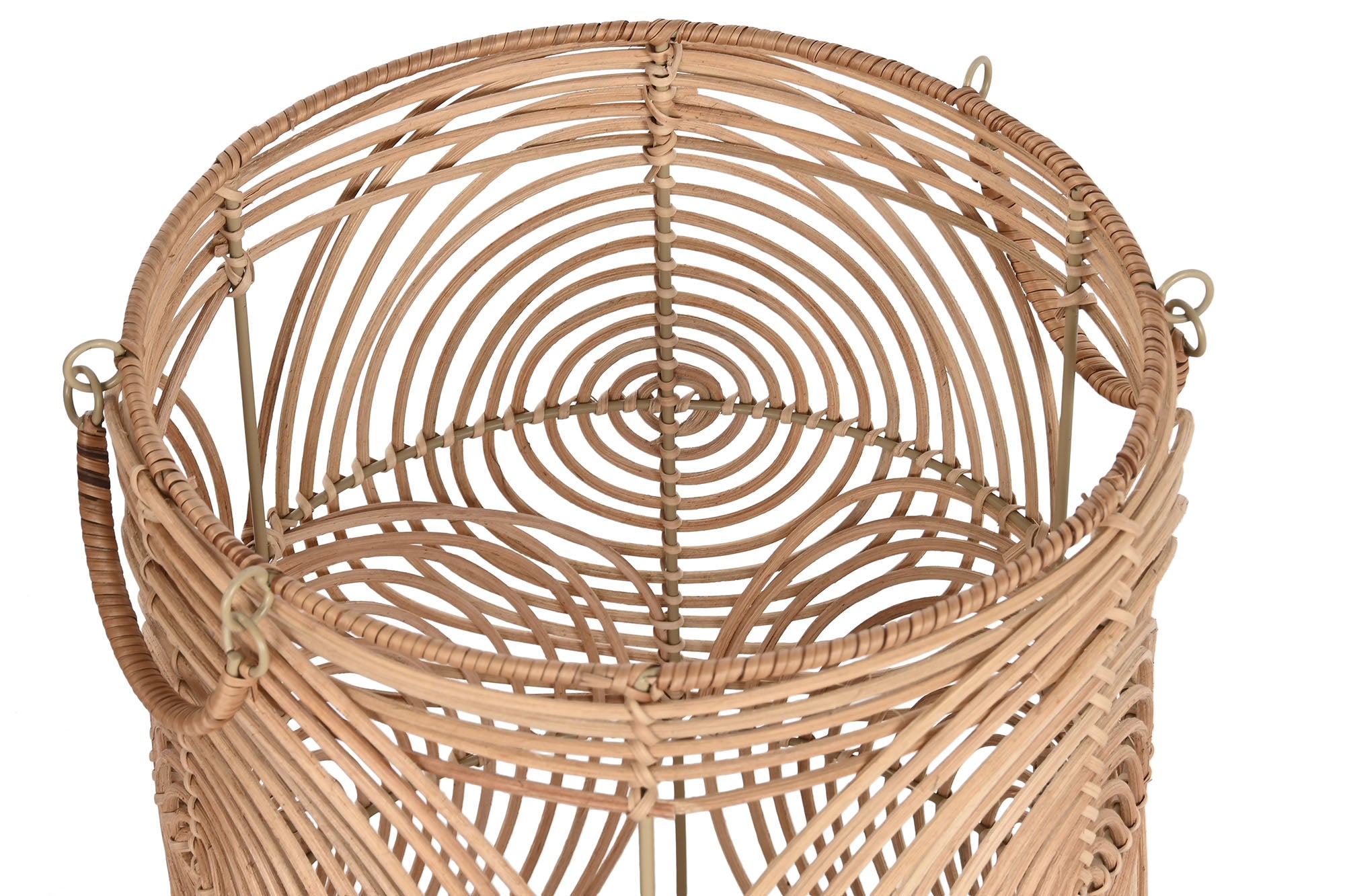 Basket Set 2 Ratan 45X45X57 With Natural Lid