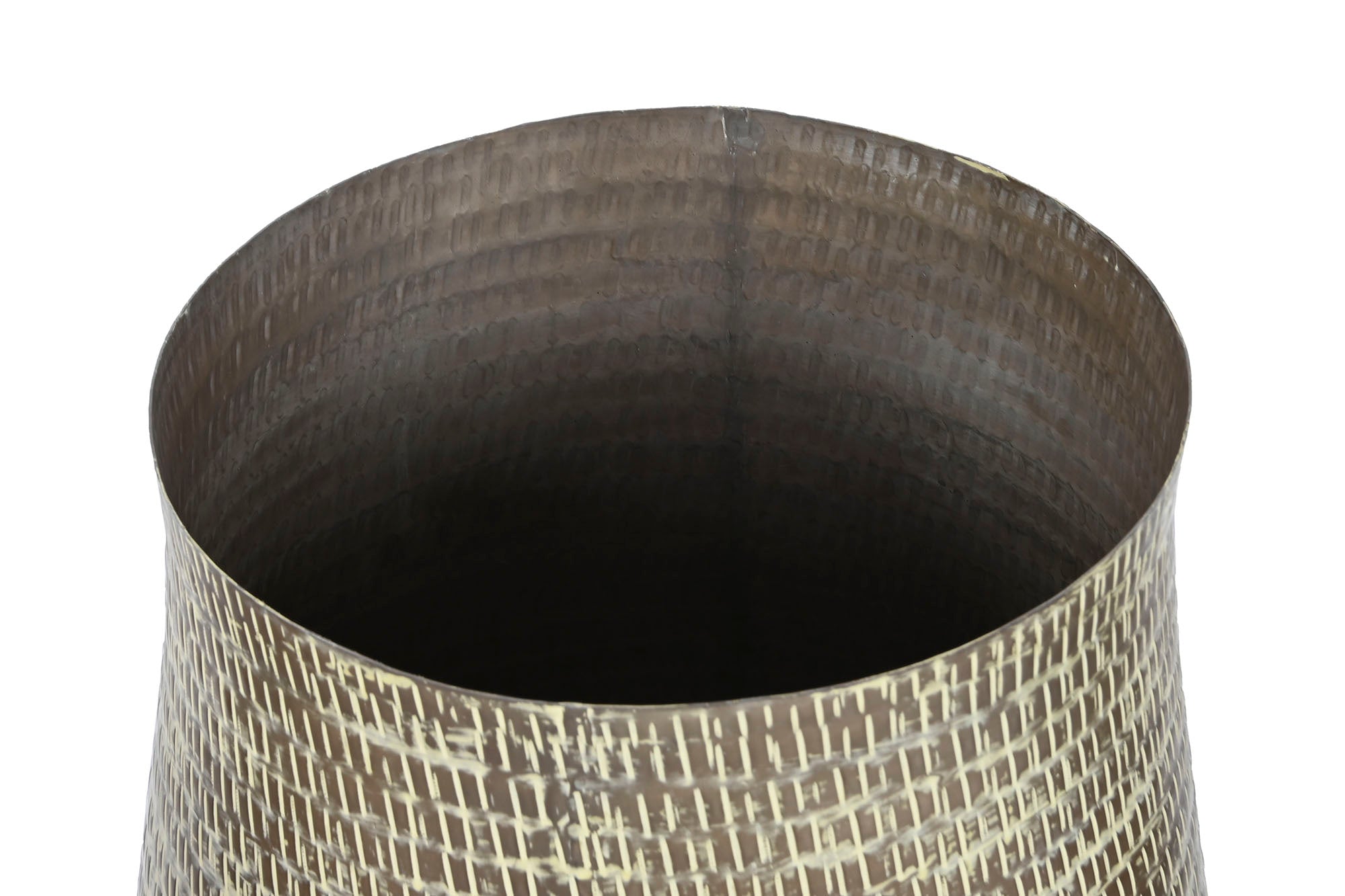 Conjunto de 3 vasos de alumínio 44x44x46 verde patinado