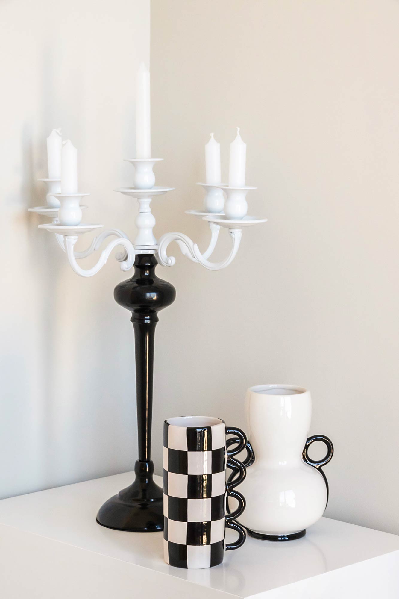 Candelabro de Metal 45X45X51 Bicolor