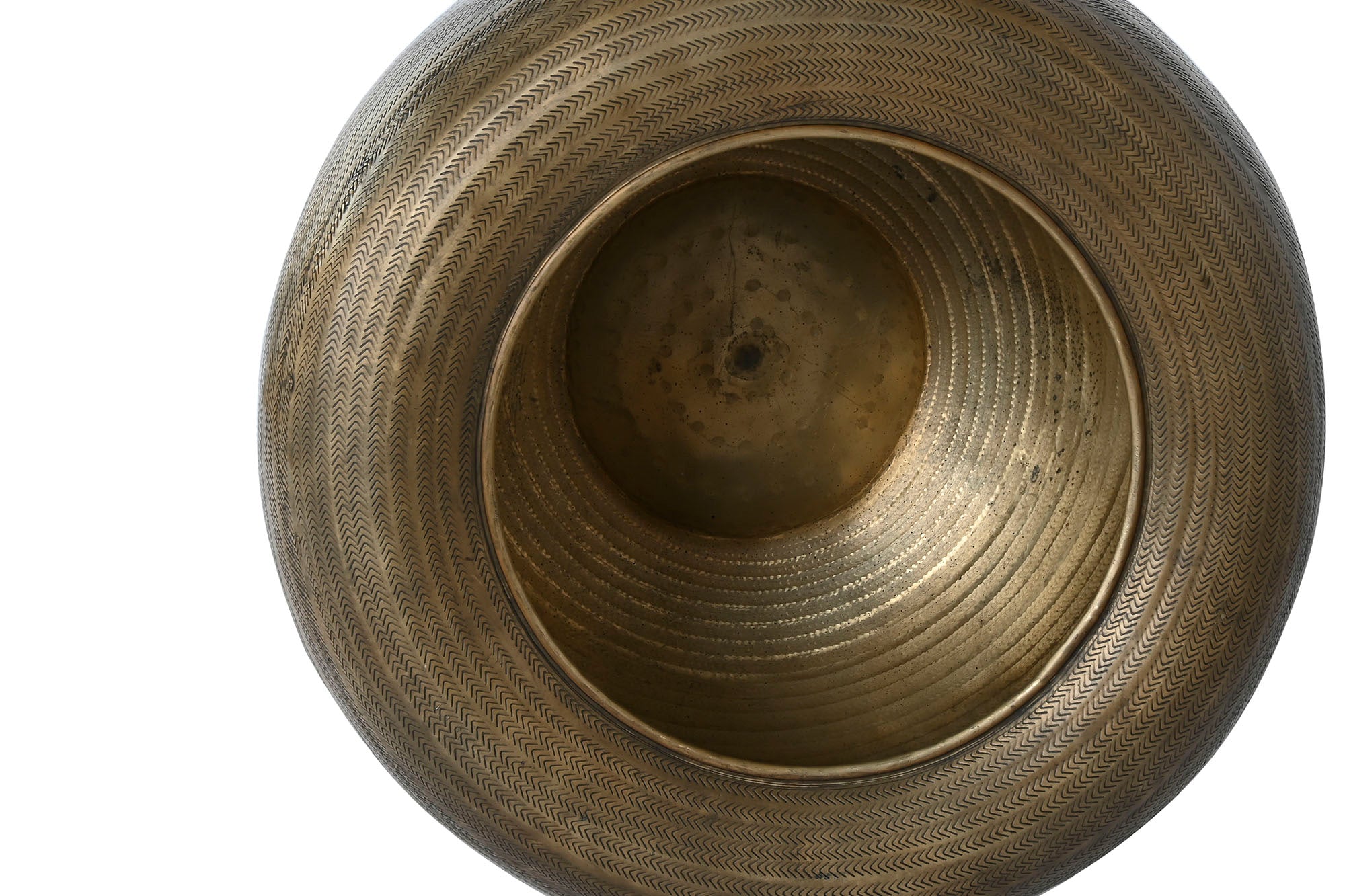 Conjunto de 2 vasos de alumínio 64x64x47 patinado dourado