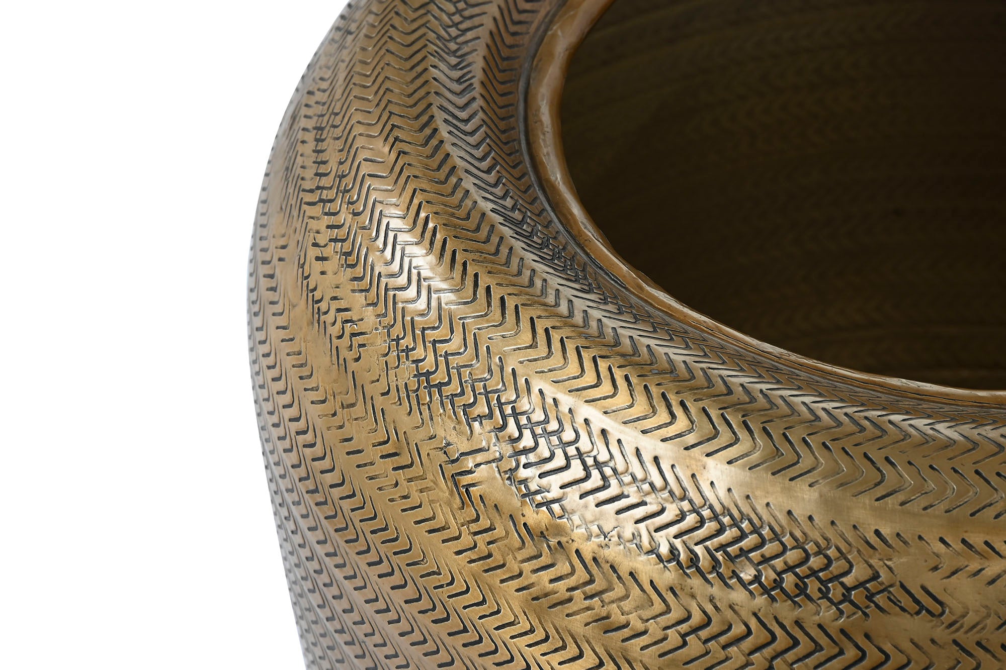 Conjunto de 2 vasos de alumínio 64x64x47 patinado dourado