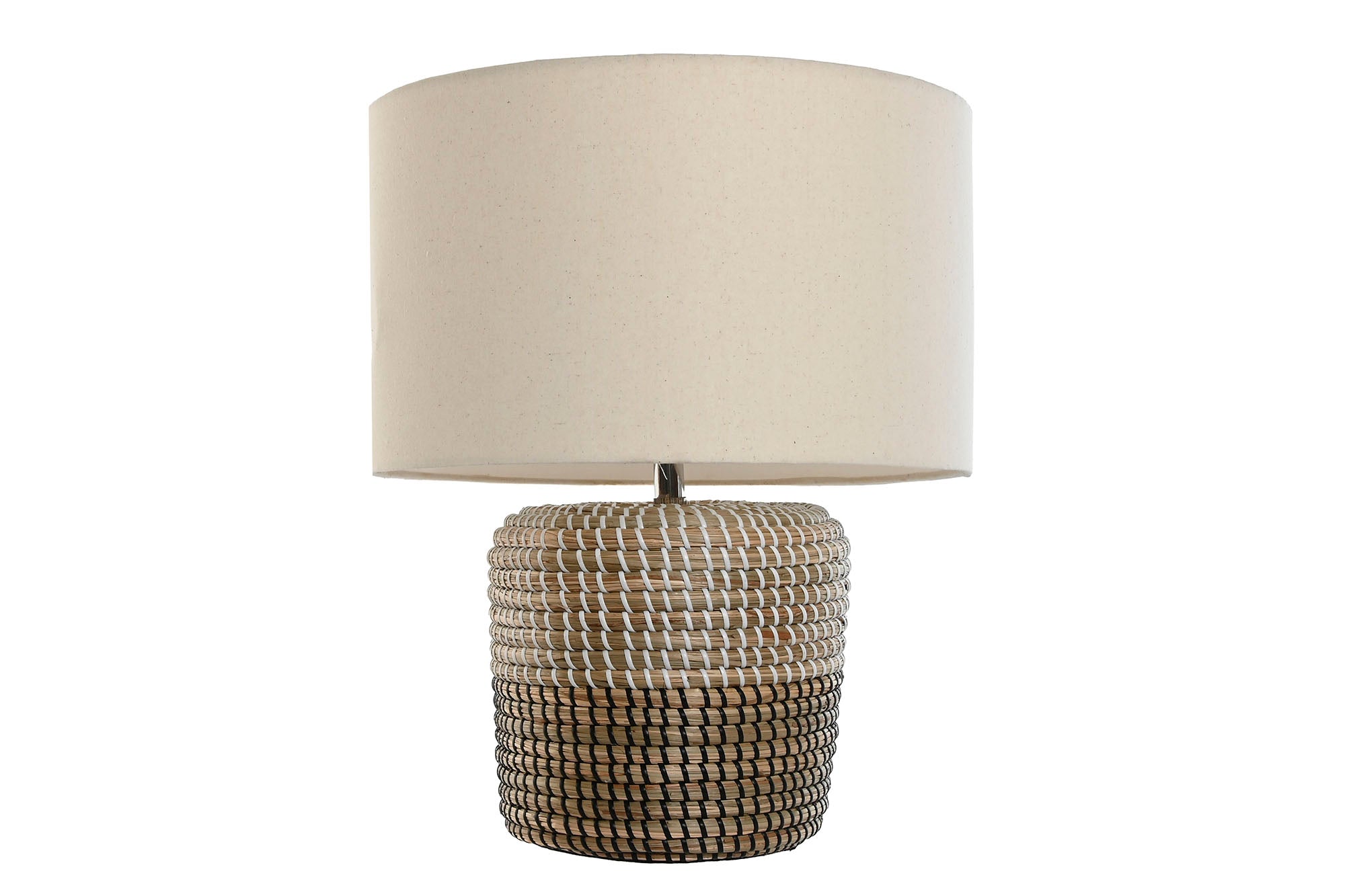 Lampara Sobremesa Seagrass Lino 38X38X47 Blanco