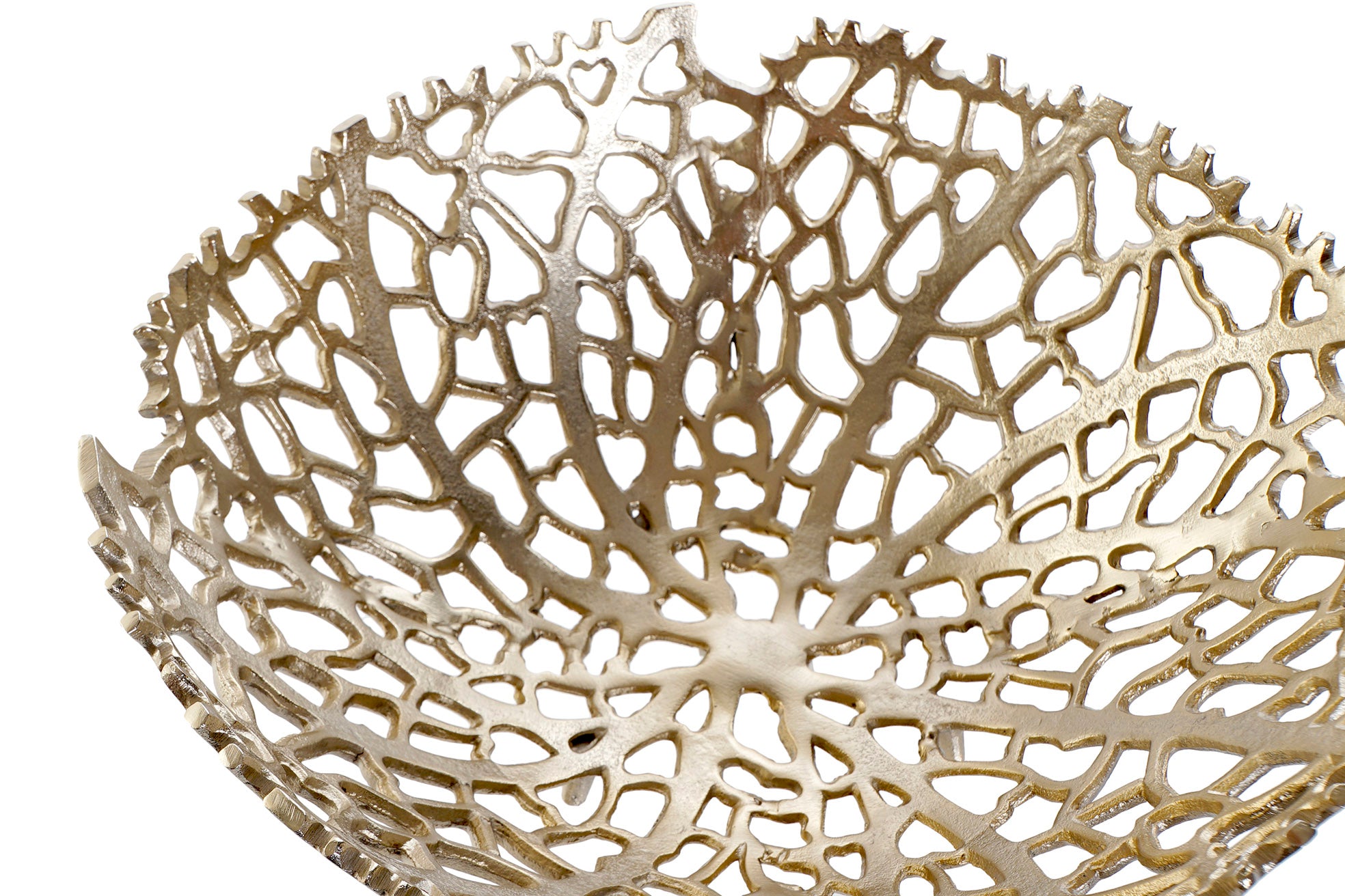 Mesa de Centro de Alumínio 34X34X12 Coral Dourado