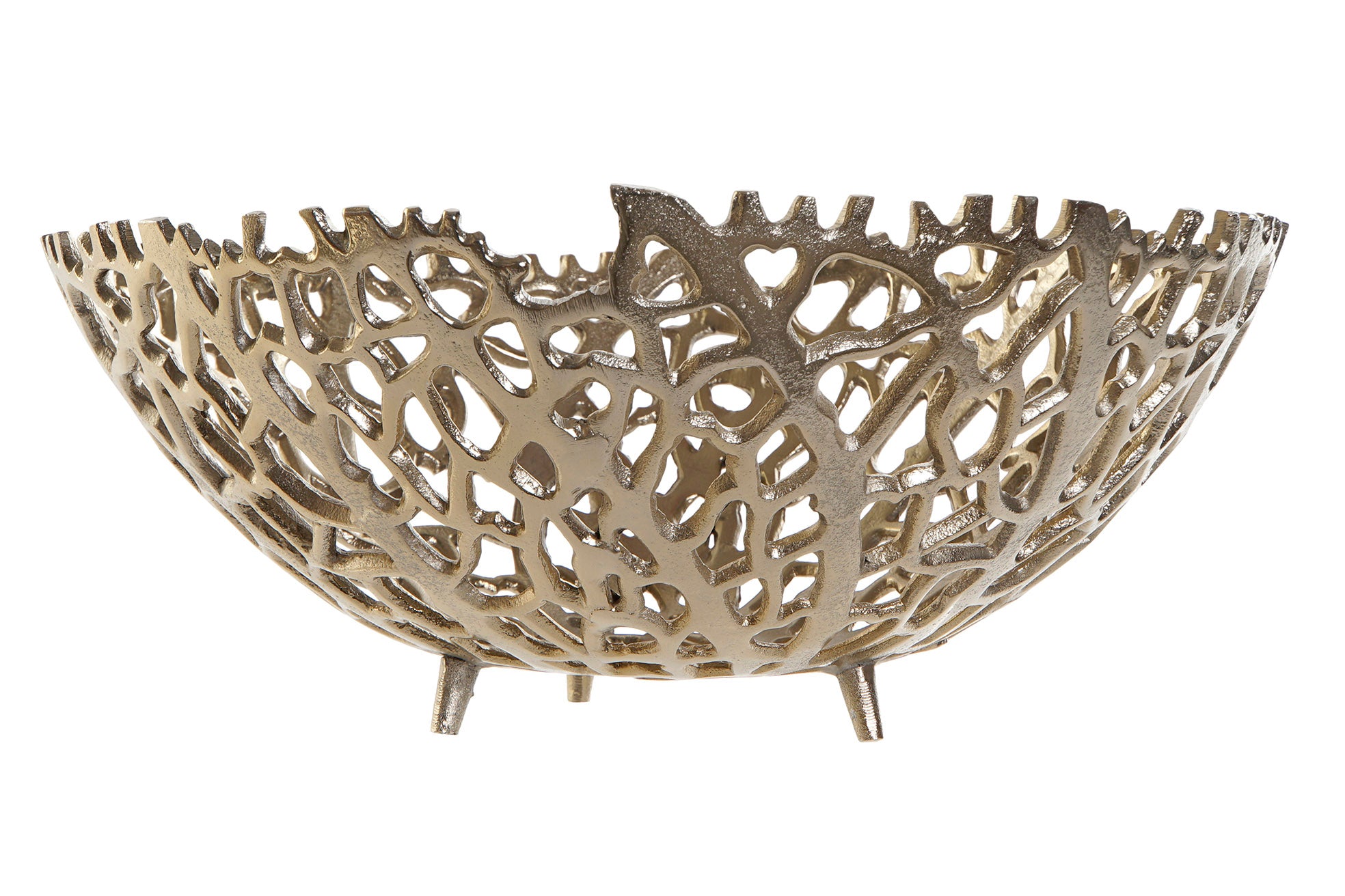 Mesa de Centro de Alumínio 34X34X12 Coral Dourado