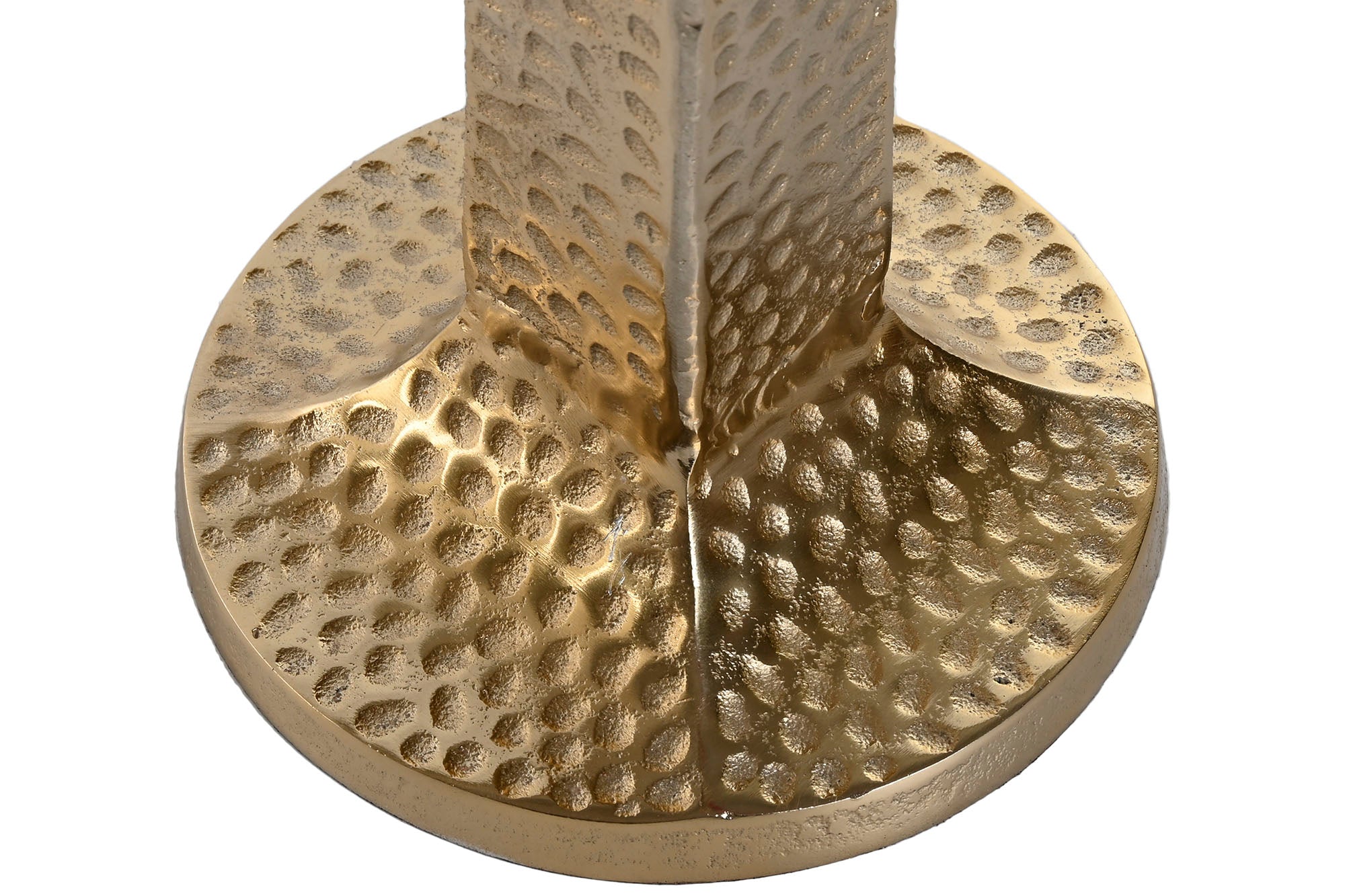 Castiçal de alumínio 18,5x18,5x85,5 dourado